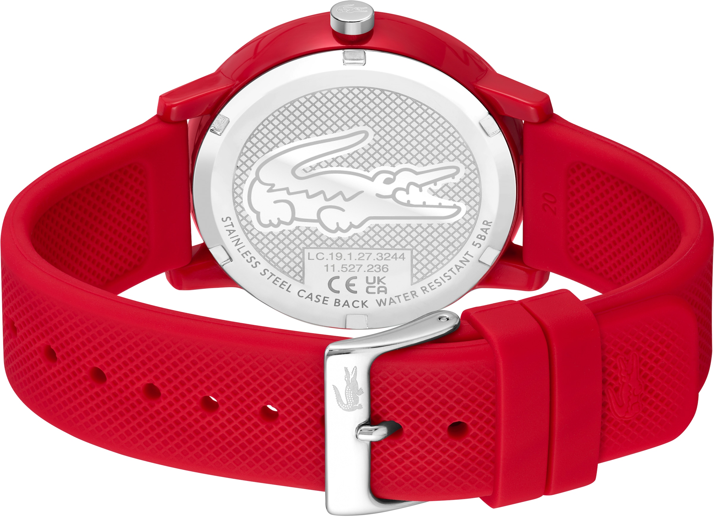 Lacoste Quarzuhr »LACOSTE.12.12, 2011173«, Armbanduhr, Herrenuhr, Mineralglas, Silikonarmband