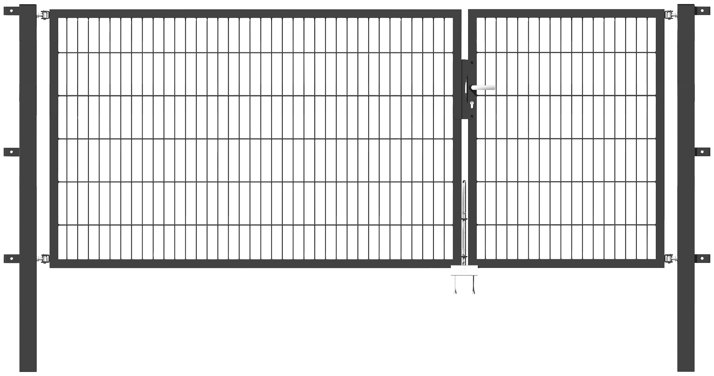 Alberts Zaundoppeltür, 300 cm Breite (100 + 200 cm), in versch. Höhen