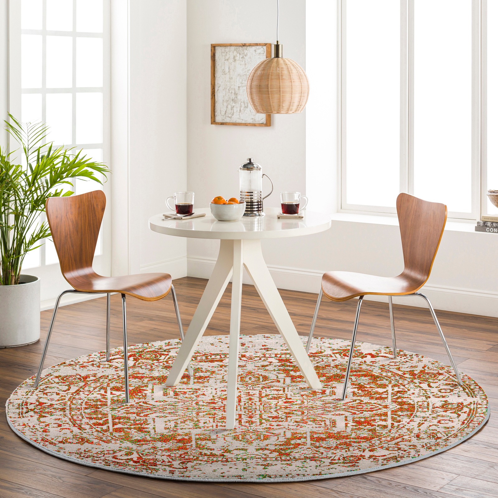 Teppich LIVABLISS "SYRACUSA", orange, H:11mm Ø:160cm, Kunstfaser, Teppiche, Teppich, ⌀160cm