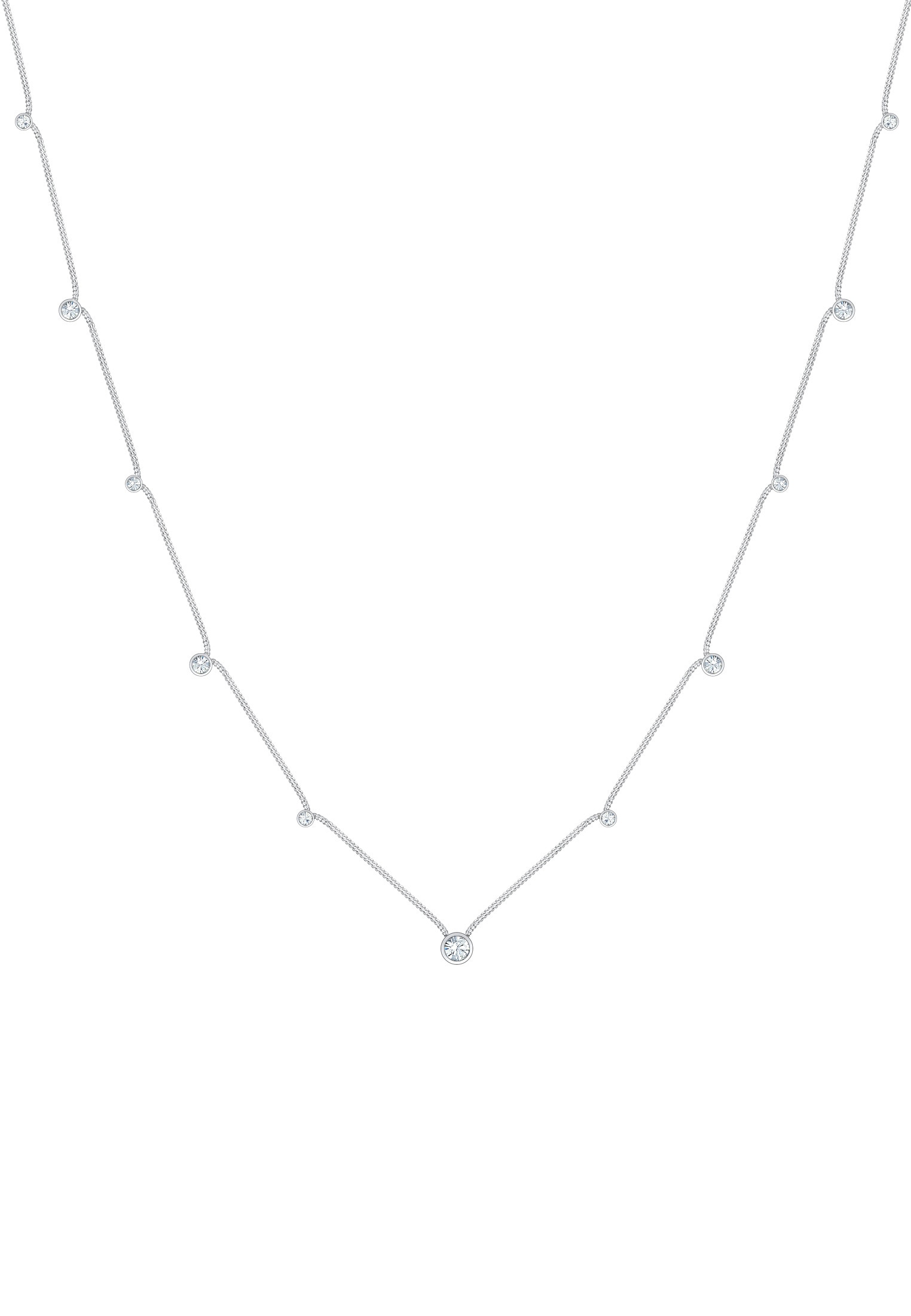 Elli Collierkettchen »Glas Kristalle Weiß 925 Sterling Silber«