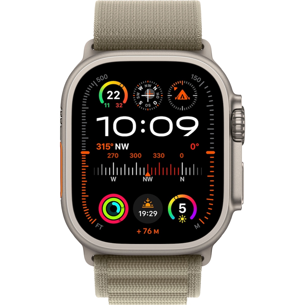 Apple Smartwatch »Watch Ultra 2 GPS 49 mm + Cellular Titanium M«, (Watch OS 10 Alpine Loop)