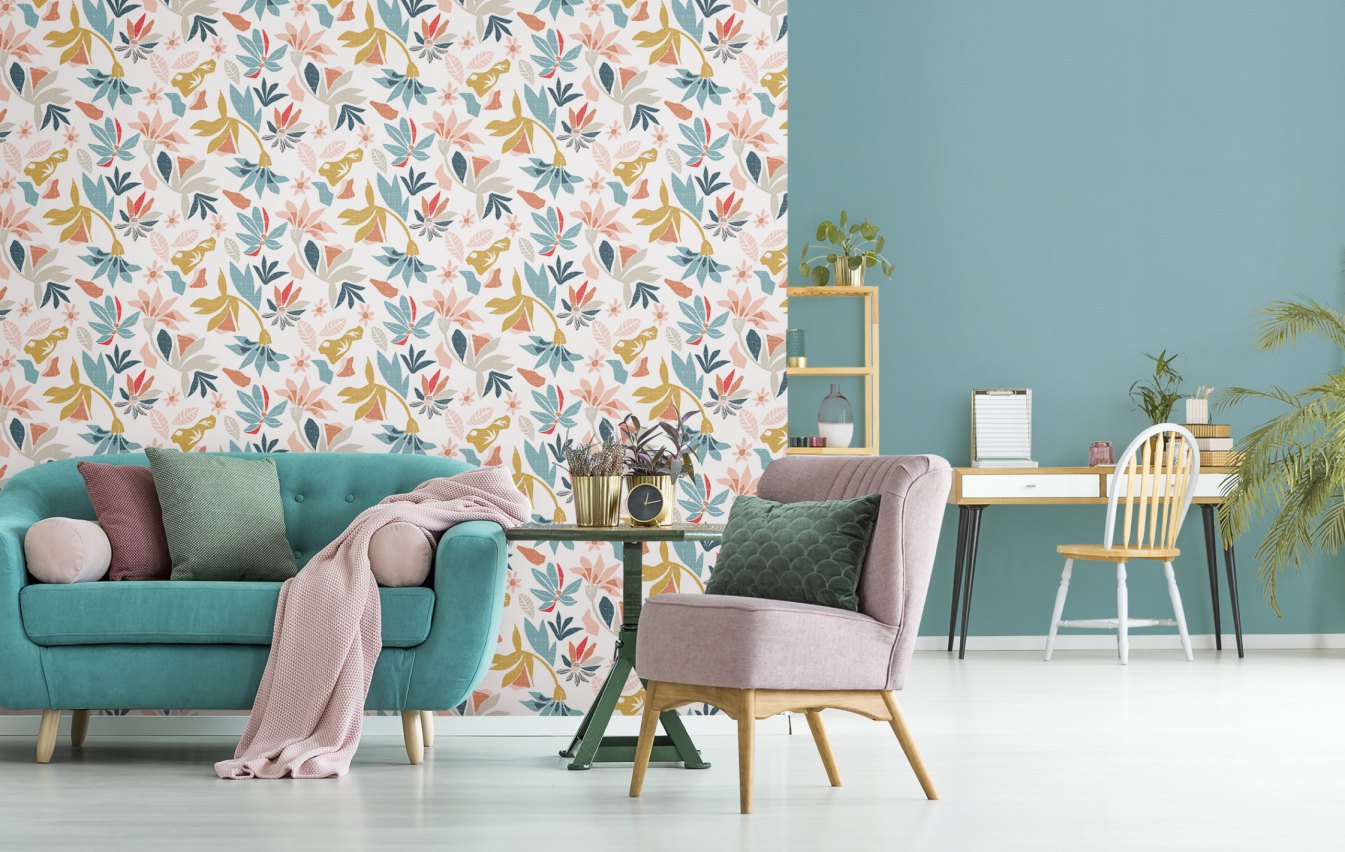 Marburg "Tapete Geometrische Botanik" floral geprägt moderne Vliestapete für Wohnzimmer Schlafzimmer Küche
