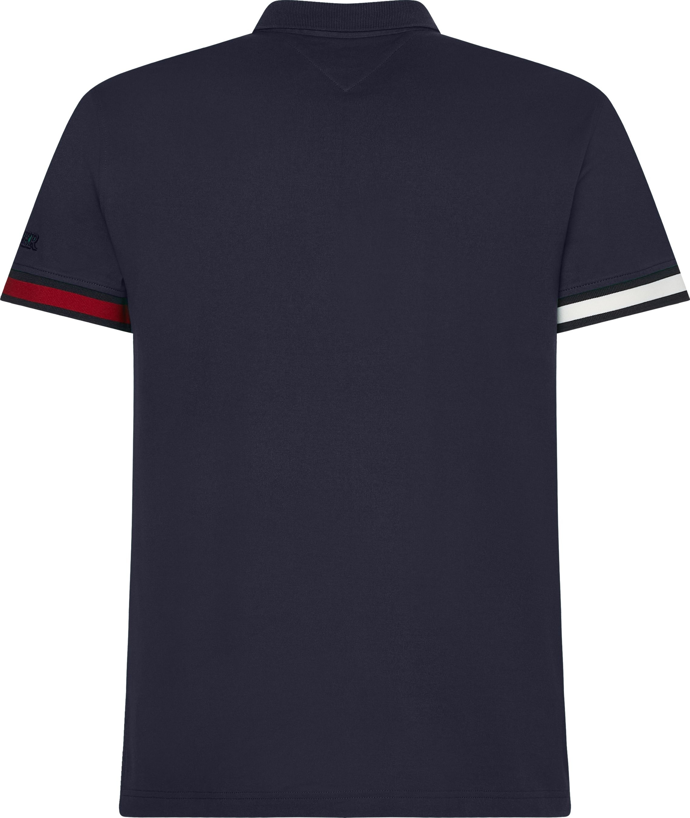 Tommy Hilfiger Poloshirt »FLAG für mit ▷ SLEEVE CUFF Rippbündchen FIT«, Ärmel LOGO SLIM kontrastfarbenen am | BAUR