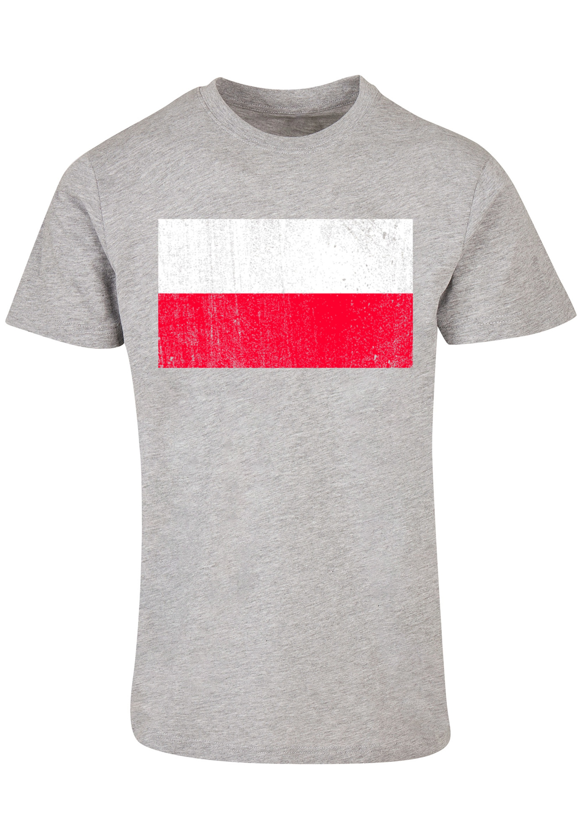 F4NT4STIC T-Shirt »Polen Flagge Poland distressed« Print