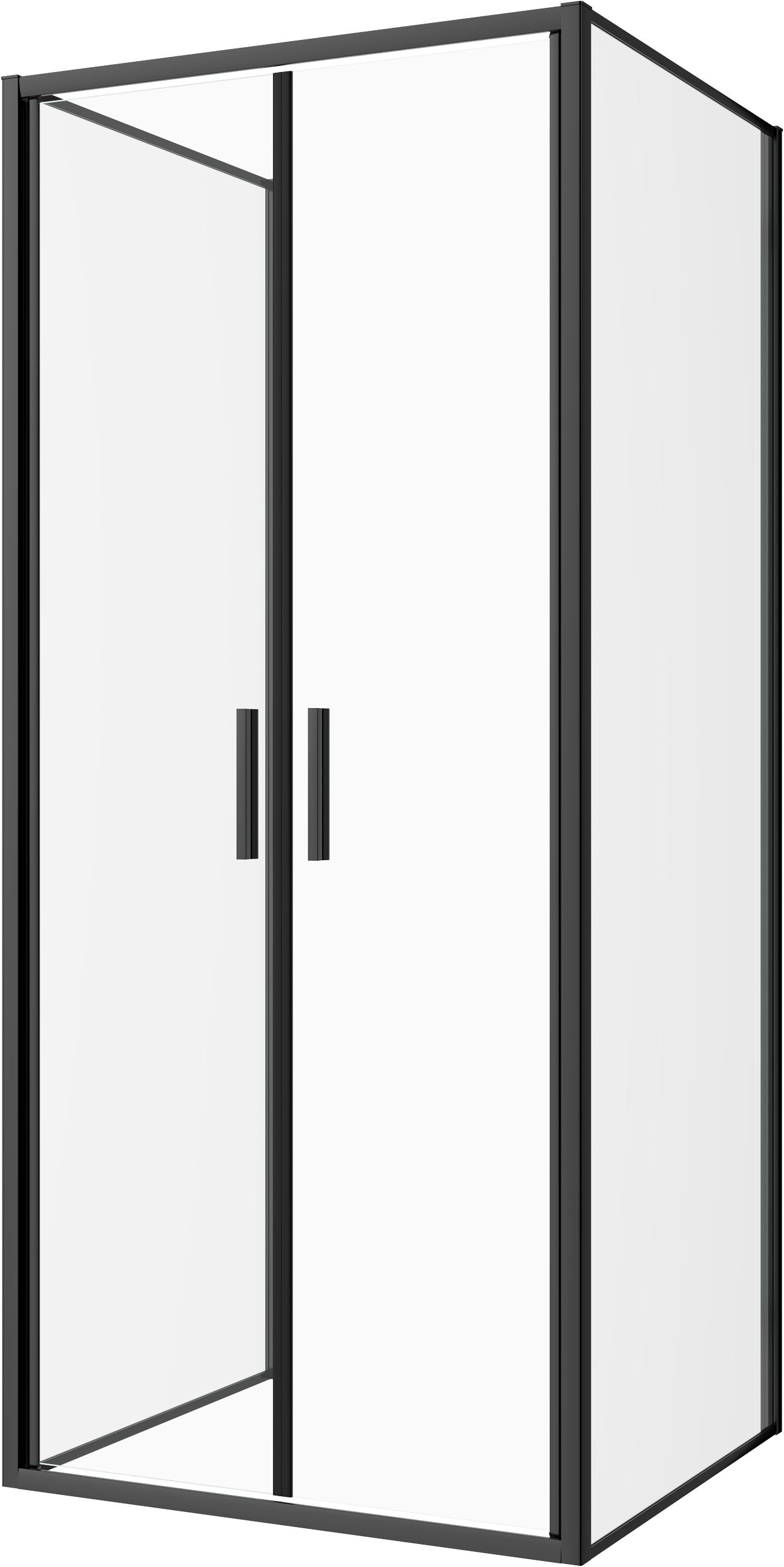 Sanotechnik Dusch-Doppelflügeltür »Sanotechnik SlimLine Salontür schwarz« 6mm ESG Sicherheitsglas mit Easy-Clean-Beschichtung