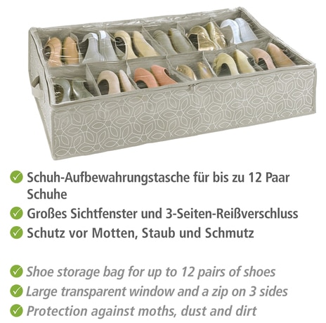 WENKO Unterbettkommode »Balance«, für Schuhe, aus atmungsaktivem und strapazierfähigem Vlies-Material