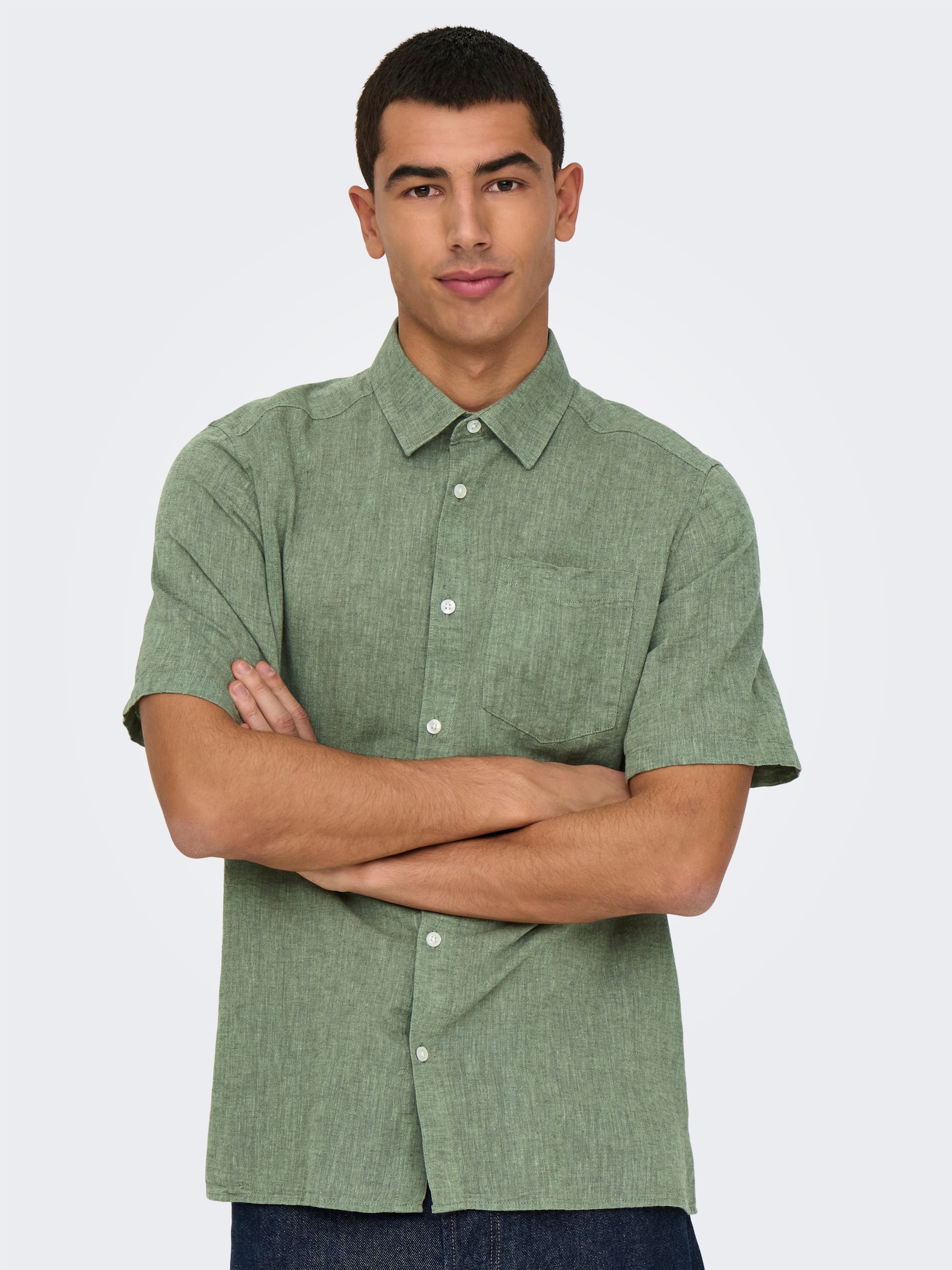 ONLY & SONS Kurzarmhemd »ONSCAIDEN LIFE REG SS 1 PKT SHIRT«