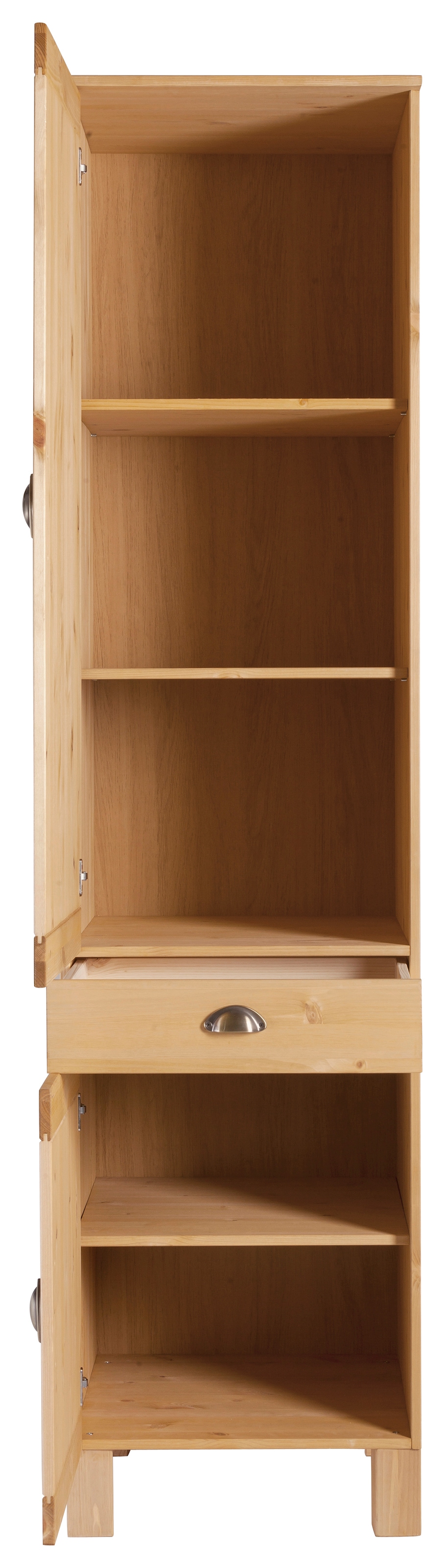Home affaire Hochschrank »Oslo«, 50 cm breit, in 2 Tiefen, 2 Türen, 1 Schublade, aus massiver Kiefer