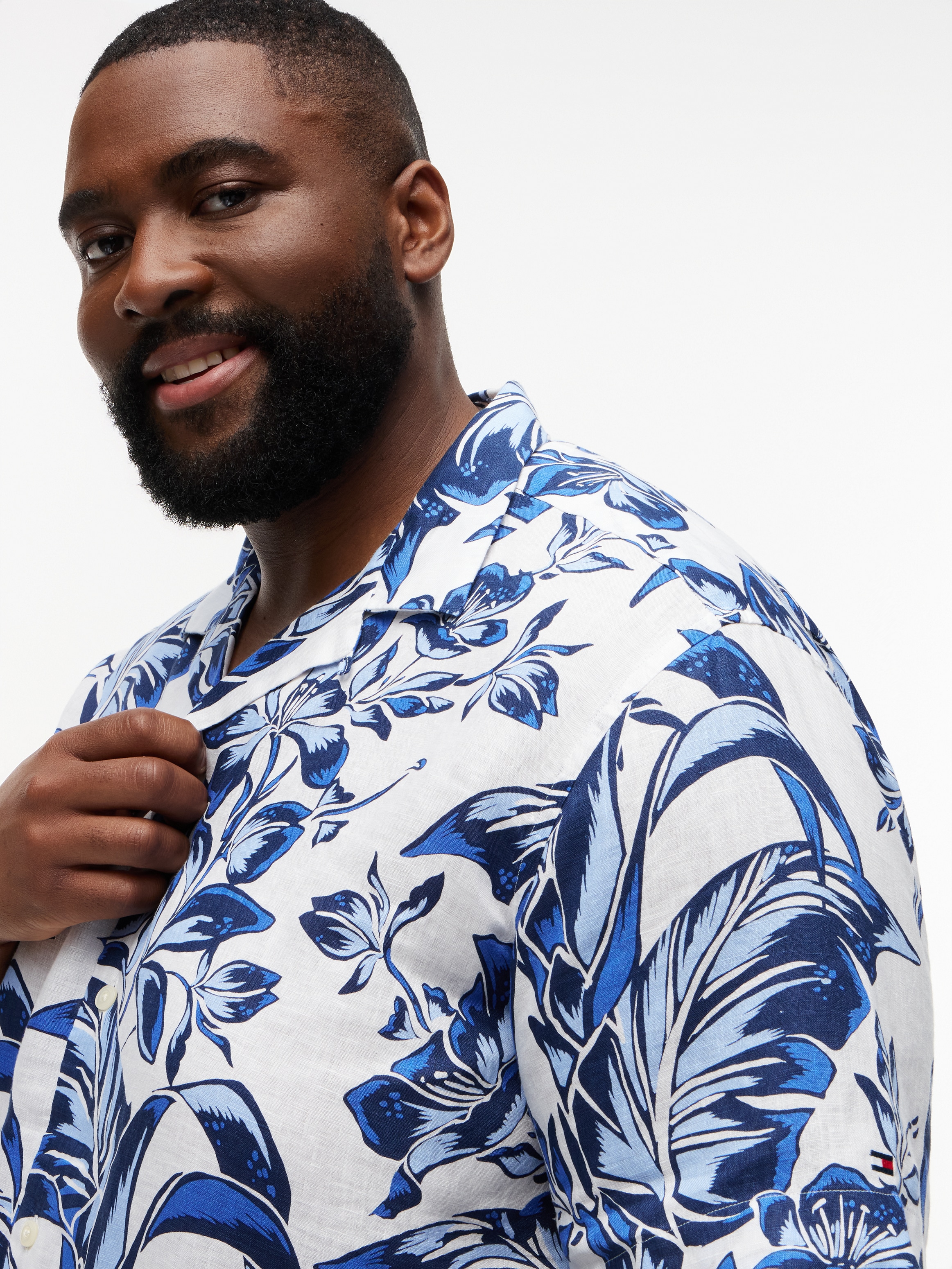 Tommy Hilfiger Big & Tall Kurzarmhemd »BT-LINEN FLORAL AOP« Leinenhemd, regular fit, Große Größen