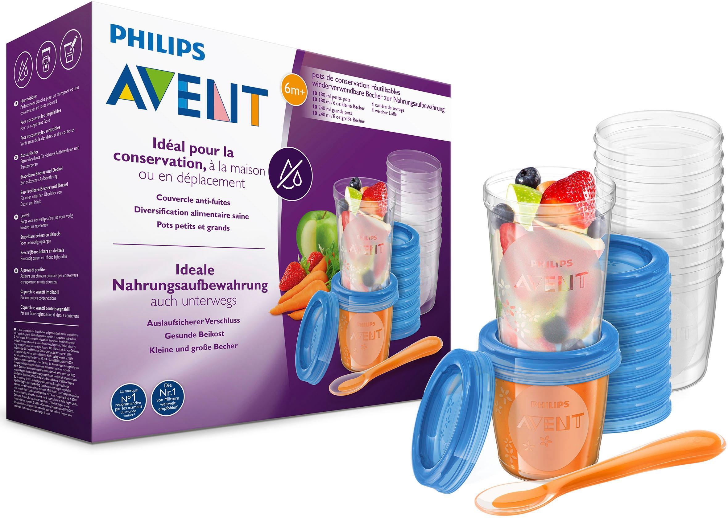 PHILIPS AVENT Aufbewahrungssystem "SCF721/20", weiß, Lebensmittelaufbewahrungsbehälter, für Babynahrung