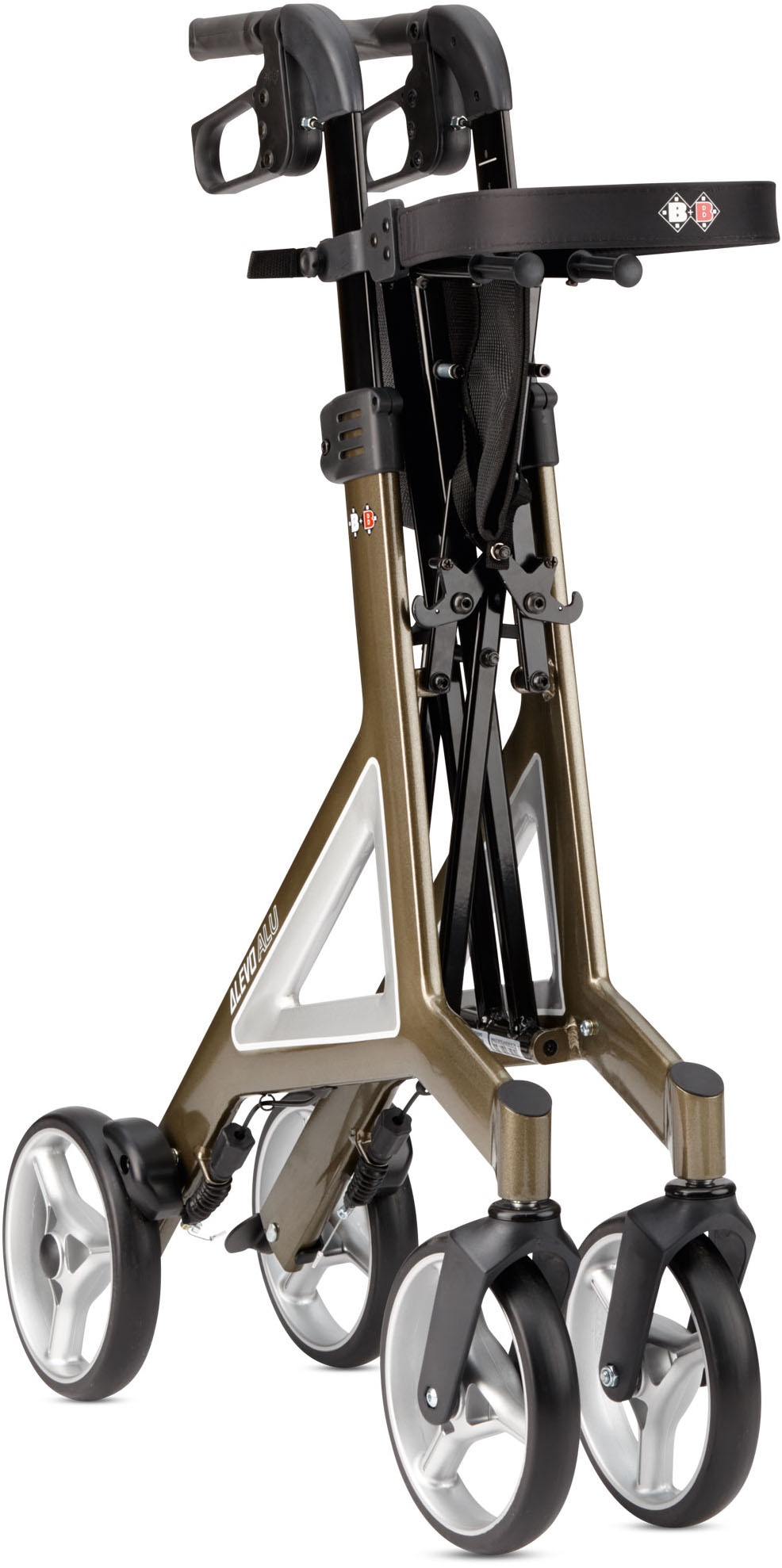 Bischoff & Bischoff Rollator »Alevo Alu Rollator«, faltbar - für drinnen und draußen, mit stabilem Sitz, Sitzhöhe 51 cm