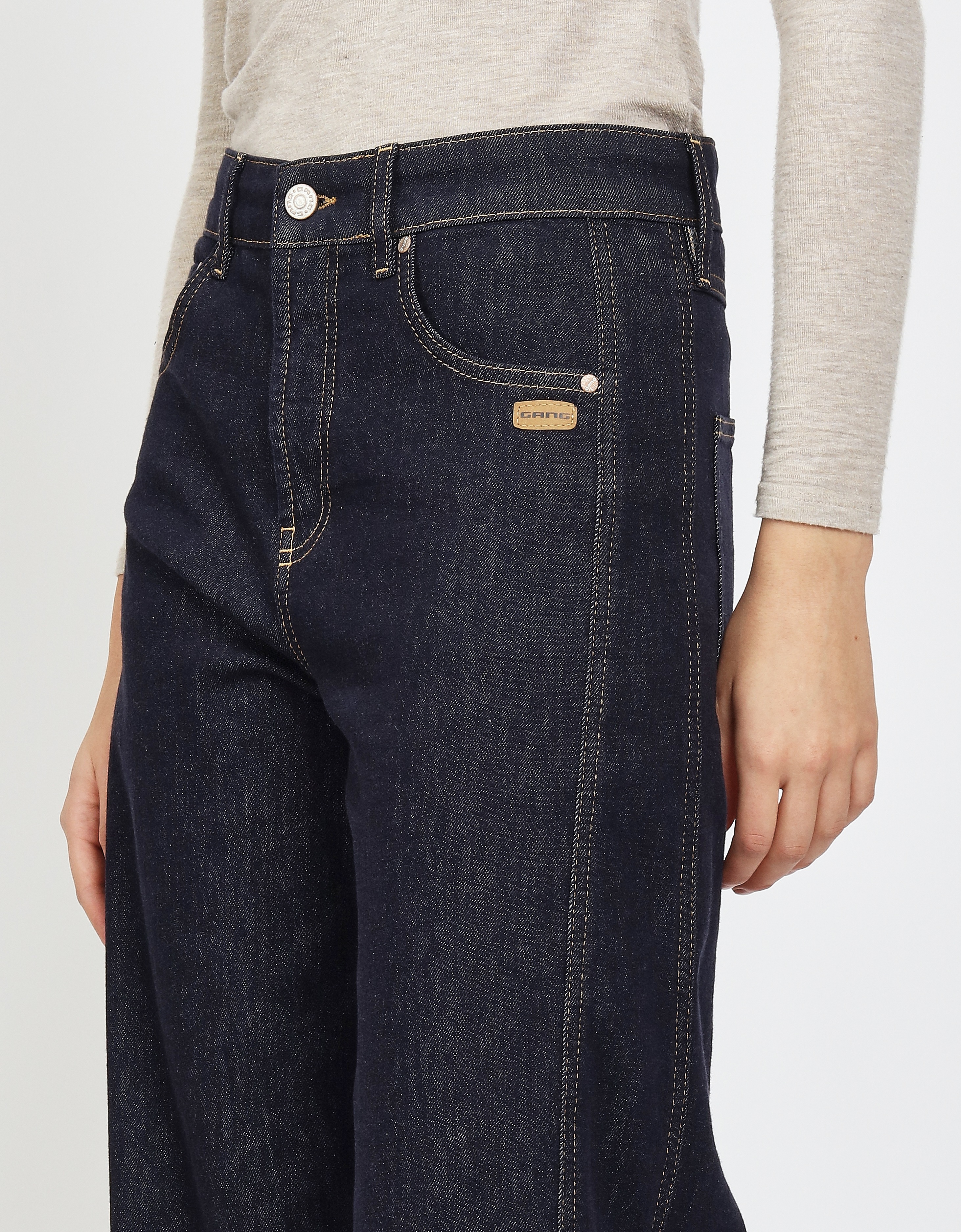 Thumbnail - GANG Straight-Jeans "94BLAKE STRAIGHT" hoher Bund, Umschlag am Saum