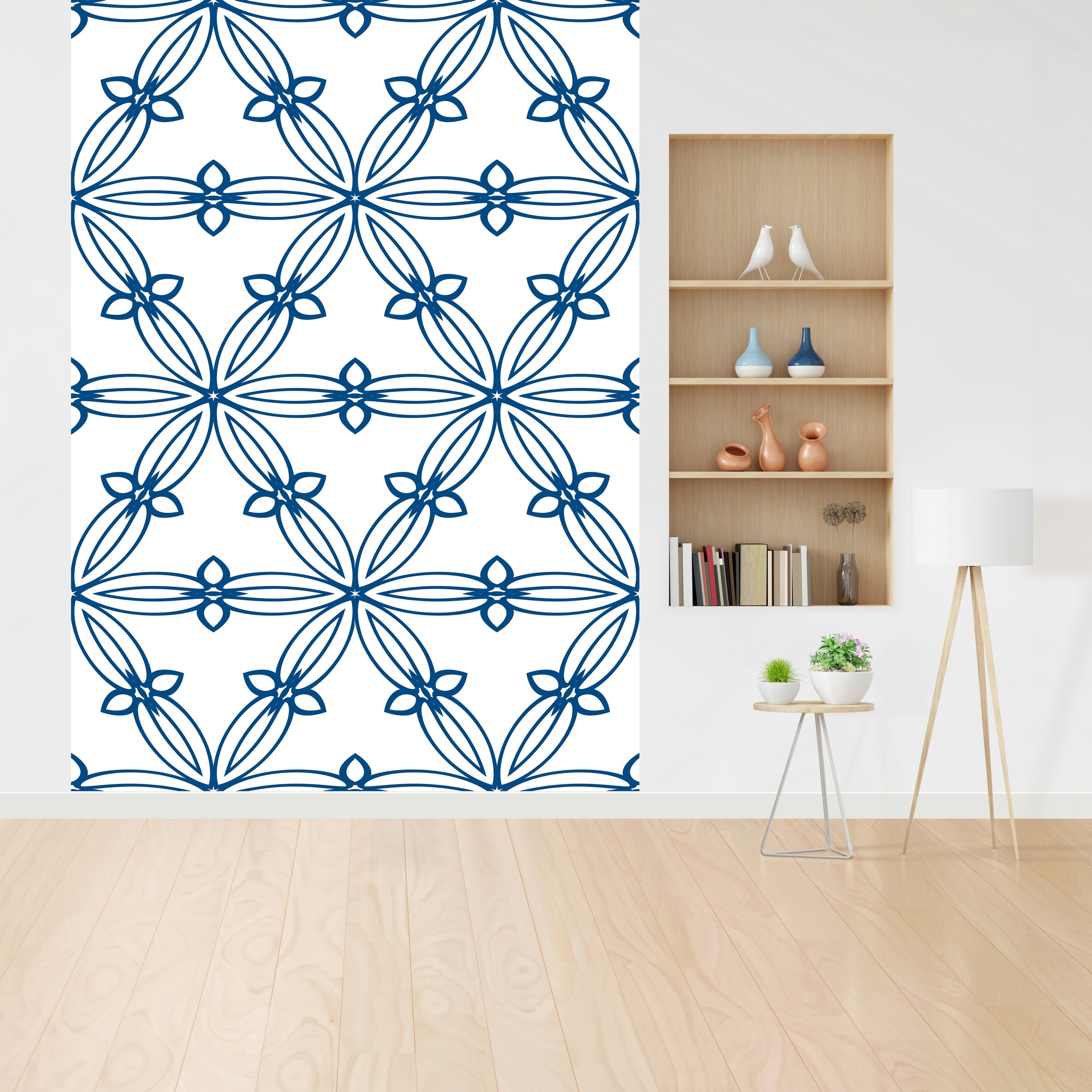 queence Vinyltapete »Muster-Blau« Farbverlauf | abstrakt | bedruckt | gemustert glatt 90x250cm, selbstklebend, kinderleichte Anbringung, , Sticker