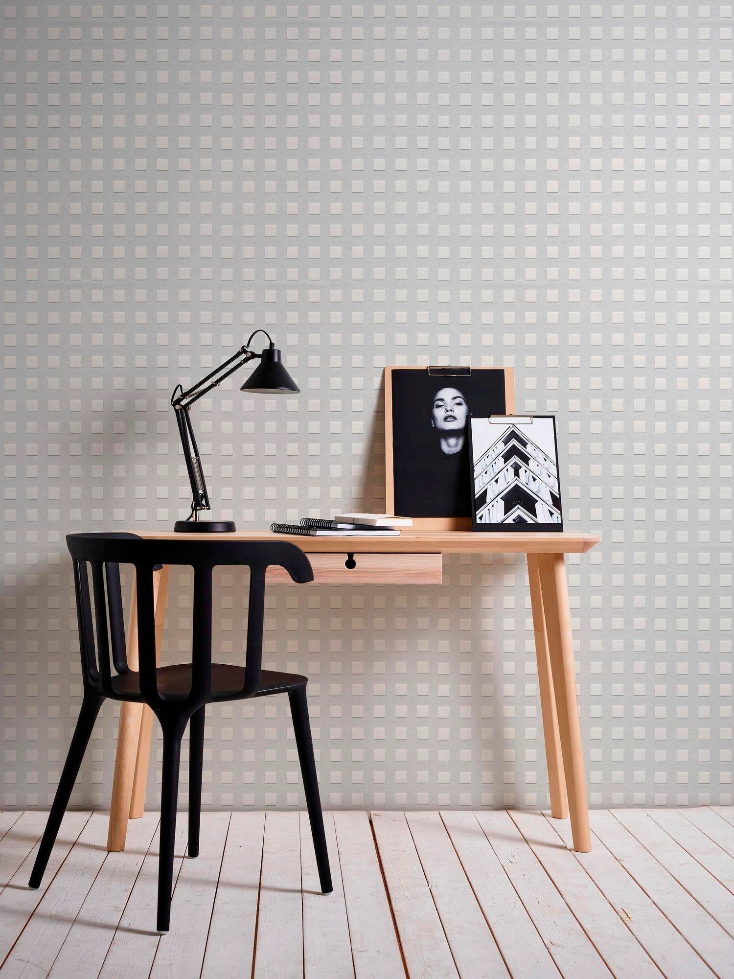 A.S. Création Vliestapete »Meistervlies«, geometrisch-grafisch-Motiv, Tapete Geometrisch Überstreichbar Tapeten Wohnzimmer modern Flur Optik