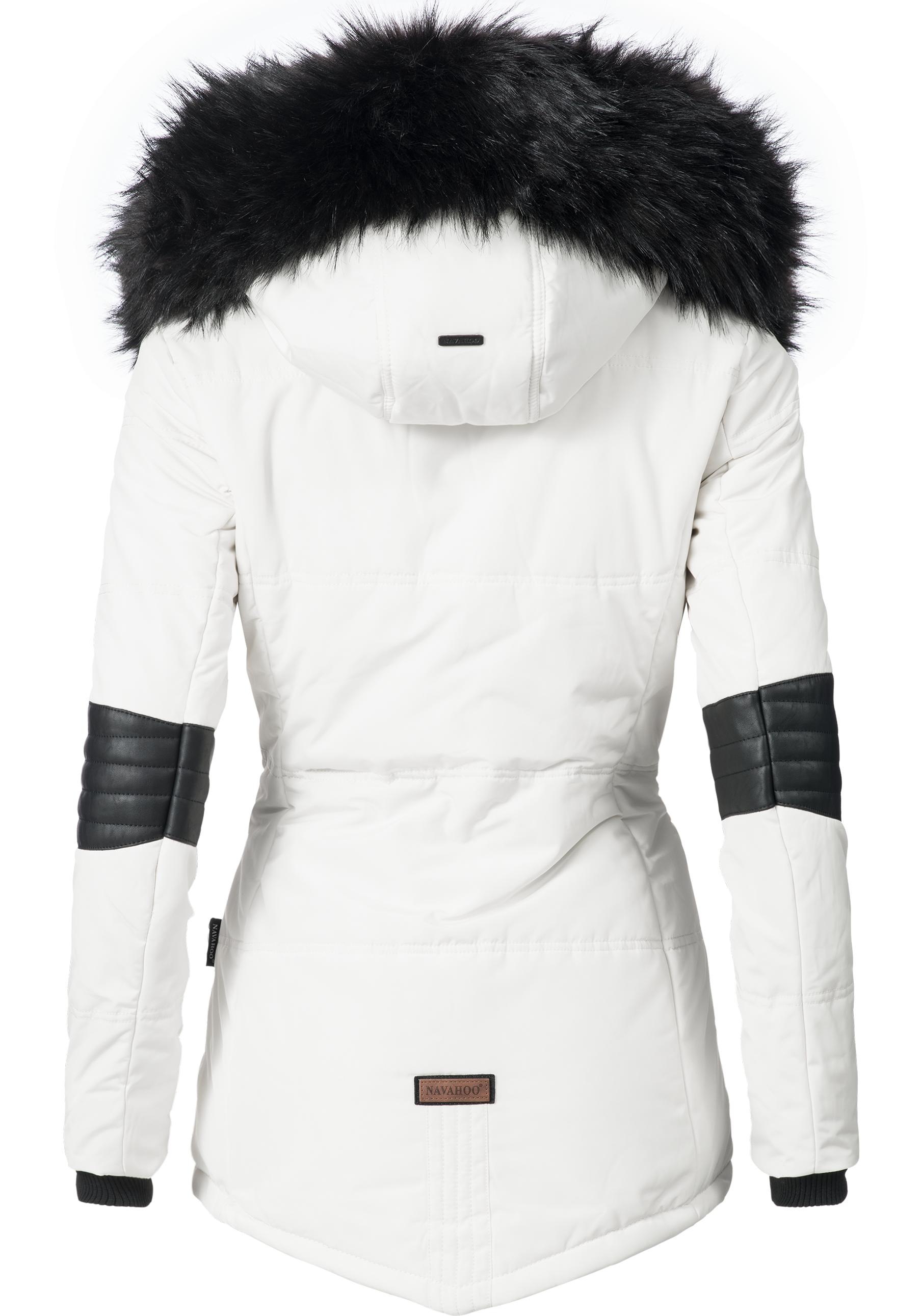 Navahoo Winterjacke »Nirvana«, mit Kapuze, edle Steppjacke m. schwarzem Kunstpelzkragen