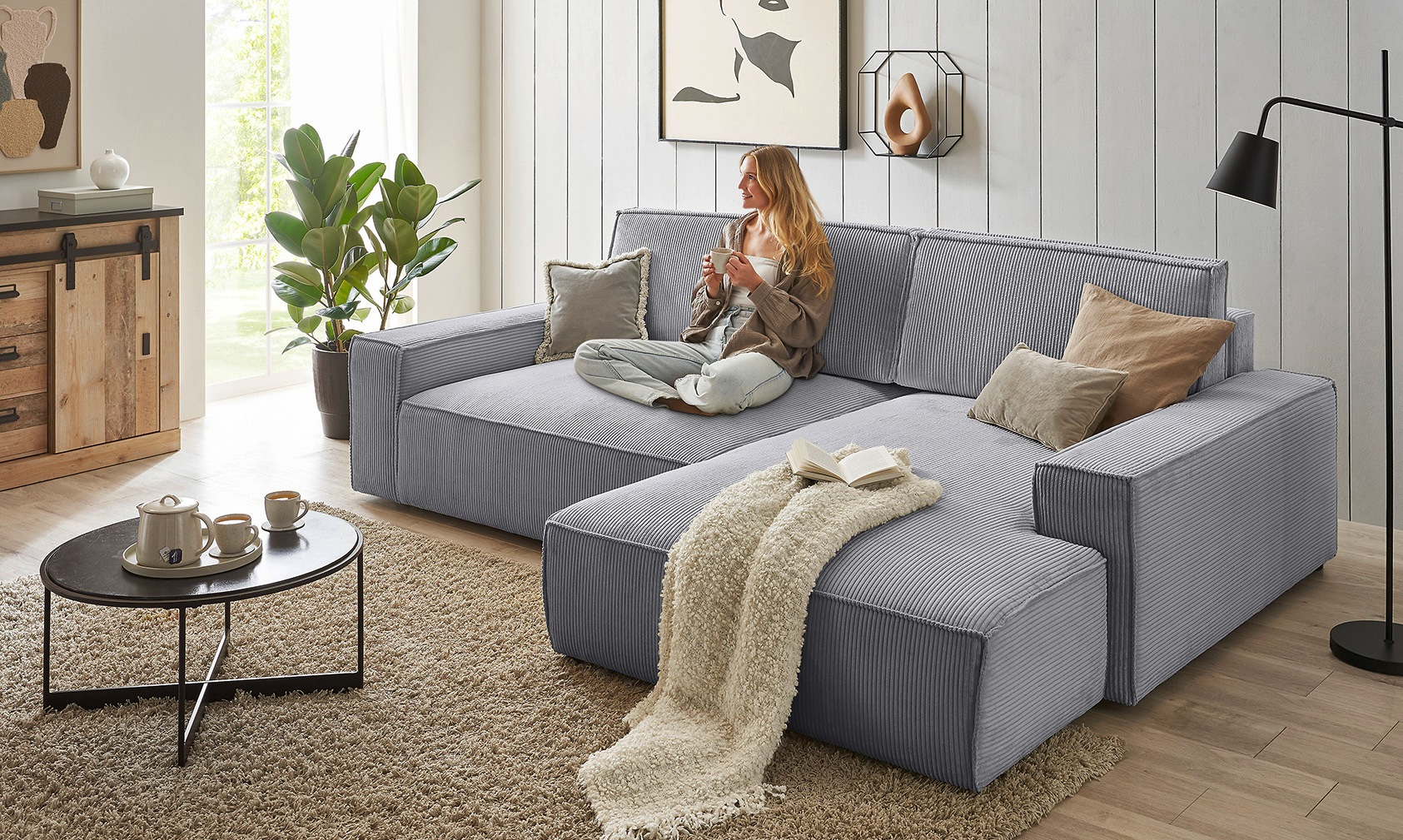 Home affaire Ecksofa "NEU: SHERWOODL XXL 284, Big-Sofa L-Form, tiefe Sitzfl günstig online kaufen