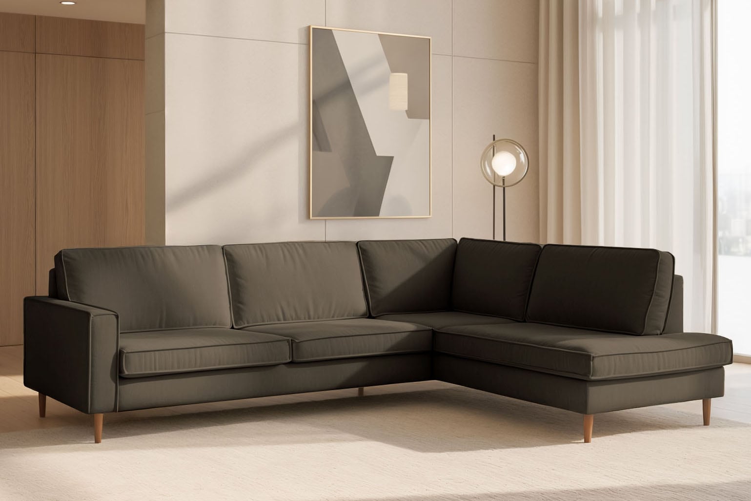 Home affaire Ecksofa "Pinto Skandi, 290 cm, Chenille, Struktur, Ottomane li günstig online kaufen