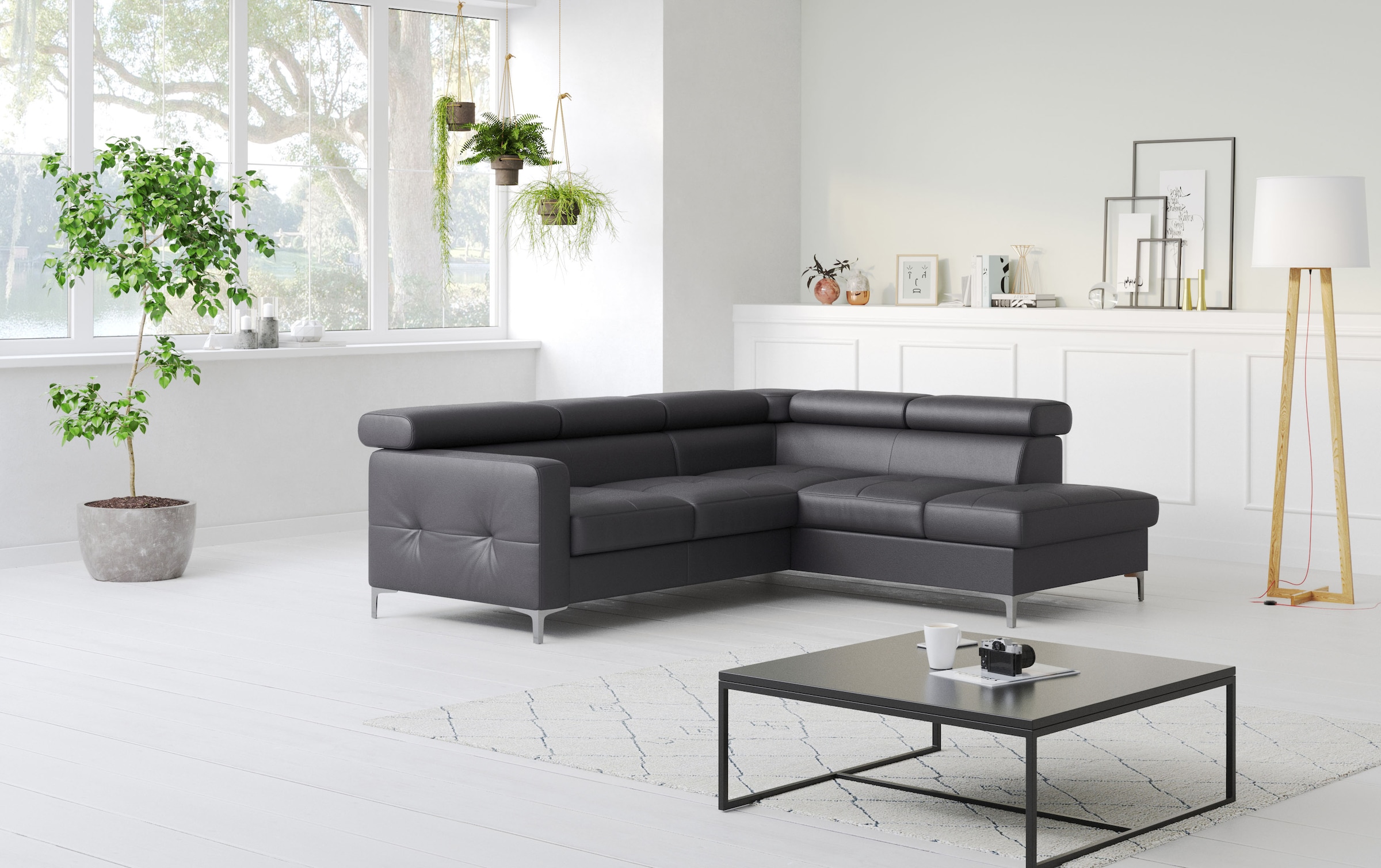 COTTA Ecksofa »Sammy L-Form«, mit Kopfteilverstellung, wahlweise mit Bettfunktion & Bettkasten