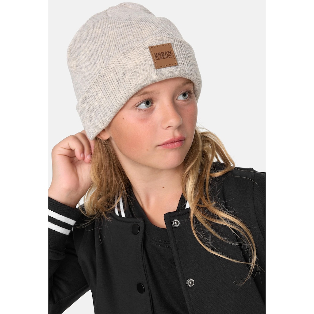 URBAN CLASSICS Beanie »Urban Classics Damen Logopatch Beanie Kids 2-Pack«, (1 St.)