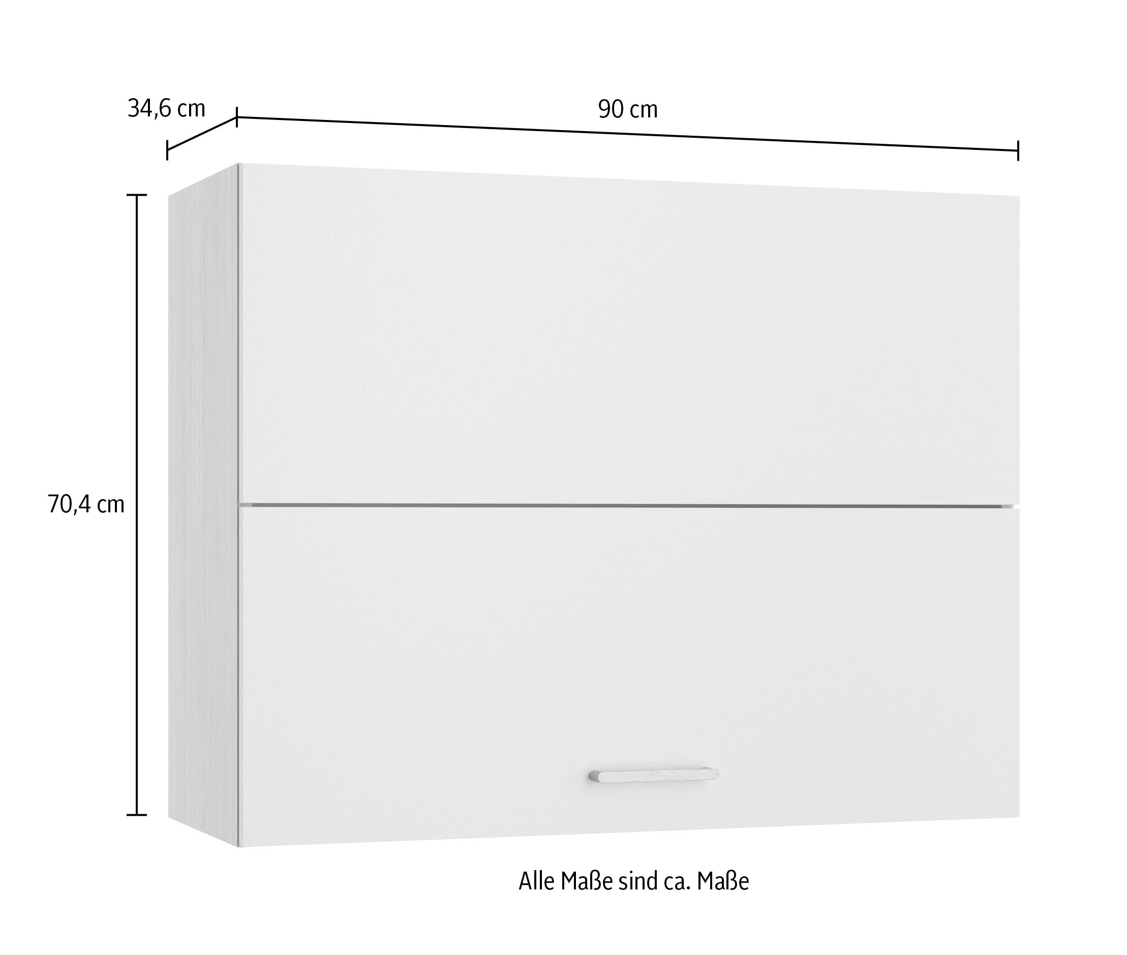 KOCHSTATION Faltlifthängeschrank »KS-Lucy« Breite 90 cm, Höhe 70,4 cm, mit 1 Faltlifttür, 2 Einlegeböden