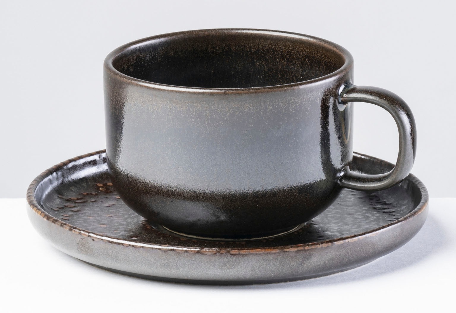 gipfelstück Untertasse »Glockenklang«, (Set, 4 St.), Scandi-Style, glänzende Reaktivglasur, jedes Stück ein Unikat