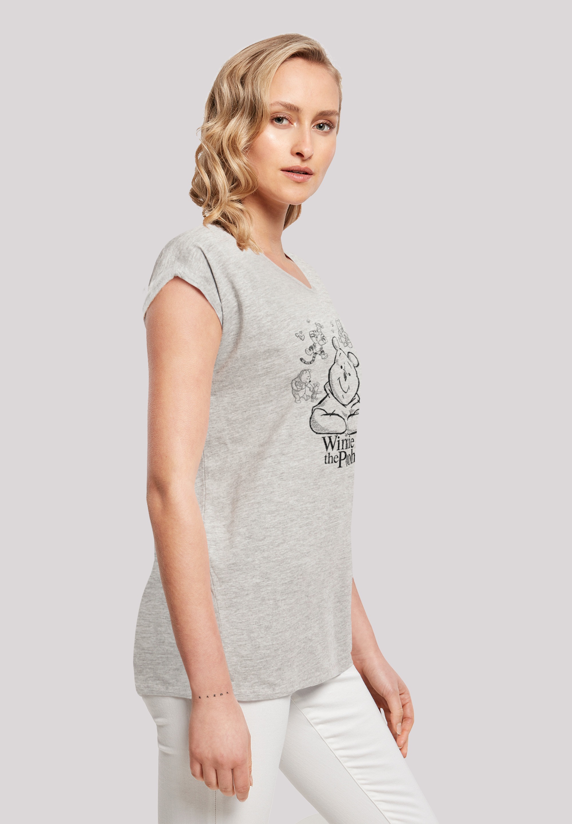 F4NT4STIC T-Shirt »Winnie Puuh Der Bär Collage Sketch«, Print