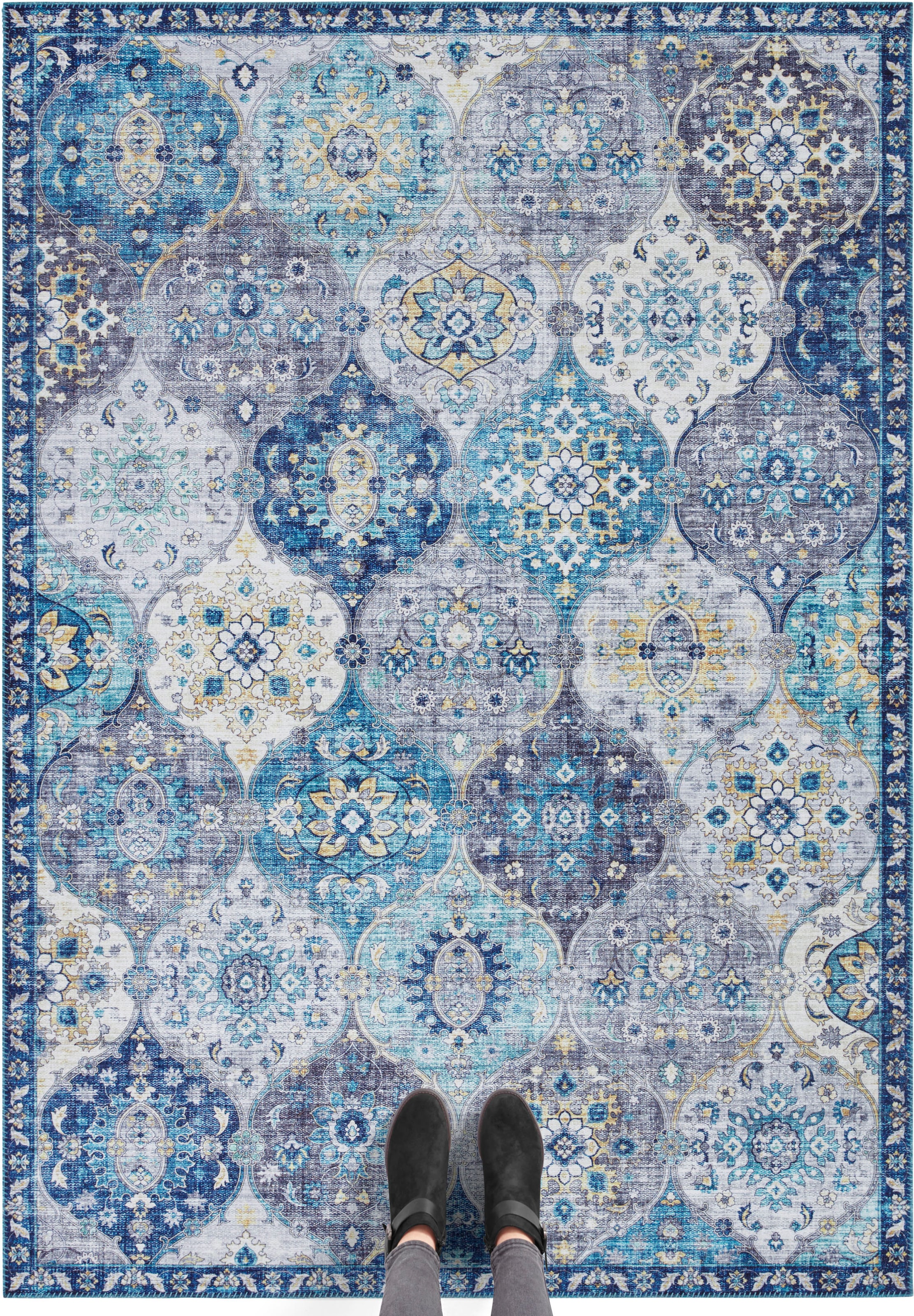 ELLE DECORATION Teppich »Kashmir Ghom«, rechteckig, 5 mm Höhe, Orientalisch, Läufer, Kurzflor, Vintage, Wohnzimmer, Schlafzimmer