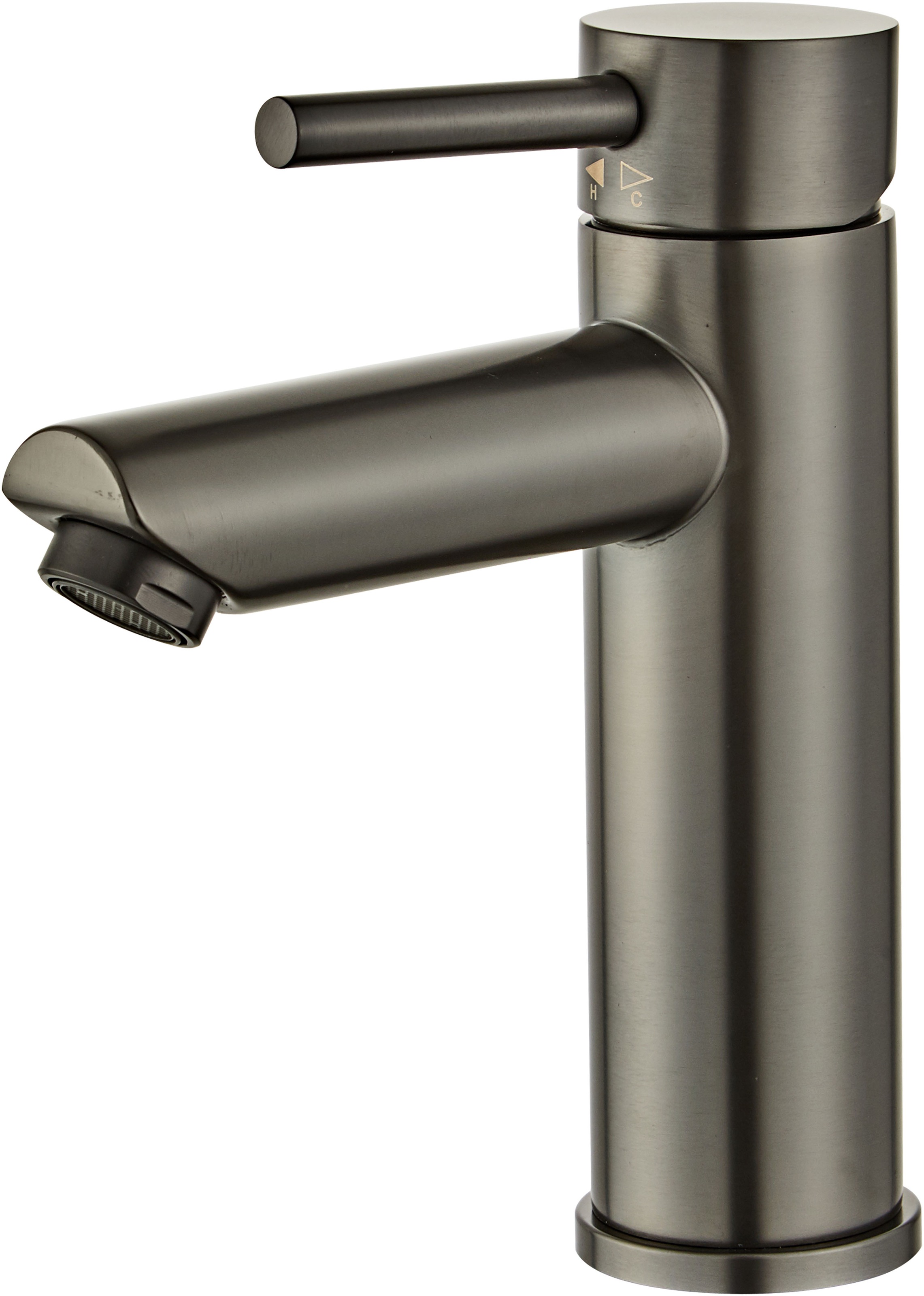 Badarmatur ØRESUND, B:4,4cm H:17,7cm T:11,4cm, grau, Edelstahl, Armaturen, "Dünenrose", in verschiedenen Farben