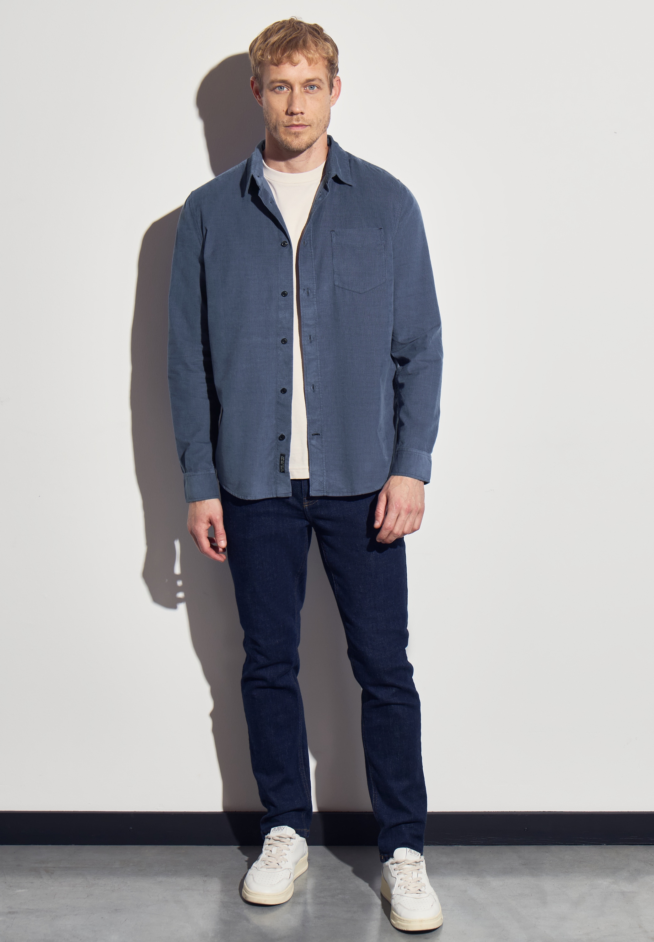 STREET ONE MEN Langarmhemd, aus reiner Baumwolle