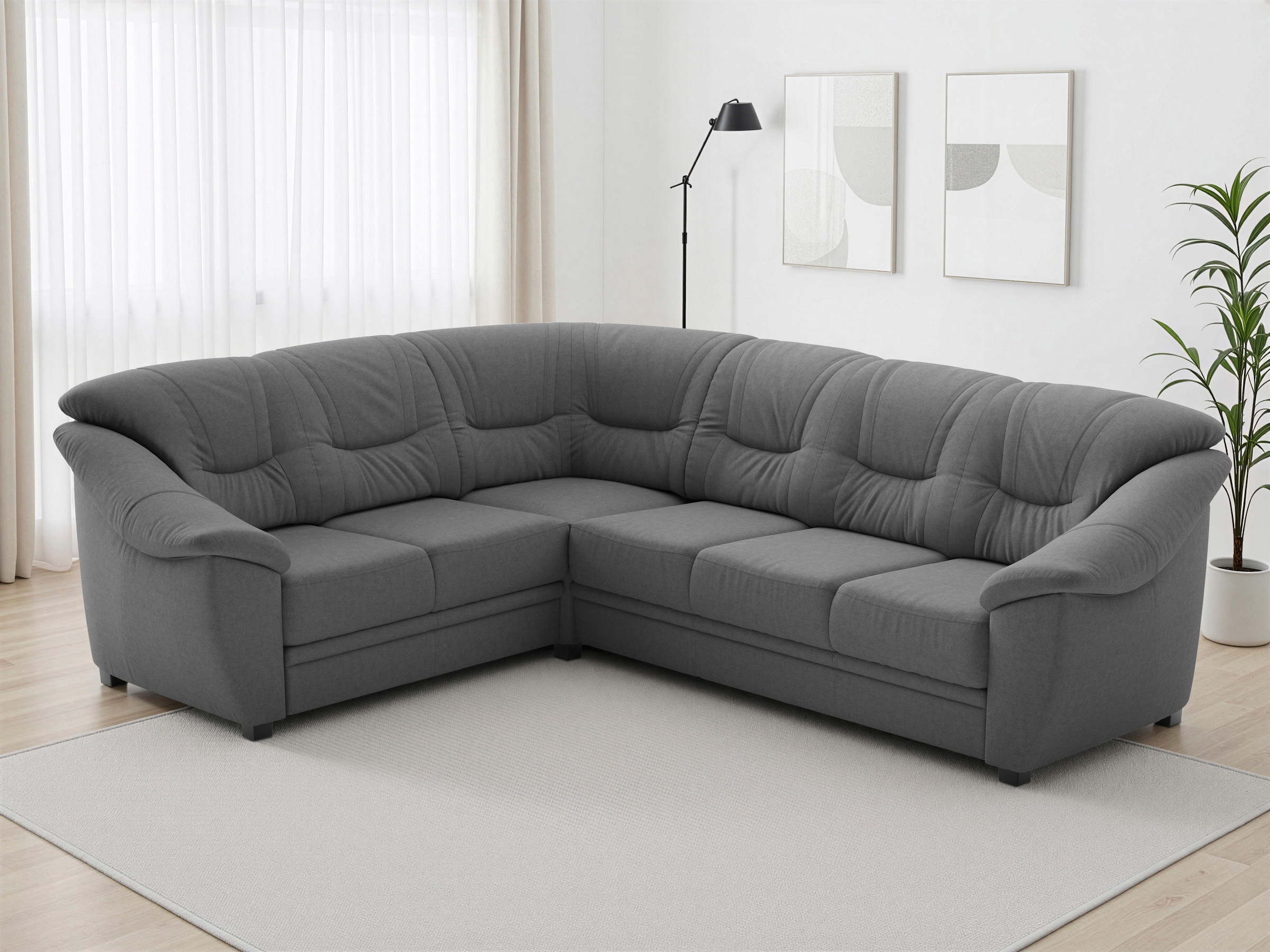 sit&more Ecksofa "Savona L-Form, B. 262 cm, Komfortsitz, Eckcouch mit Stoff- & Lederwahl" mit Schlaffunktion, Liegefl. 120x195 cm