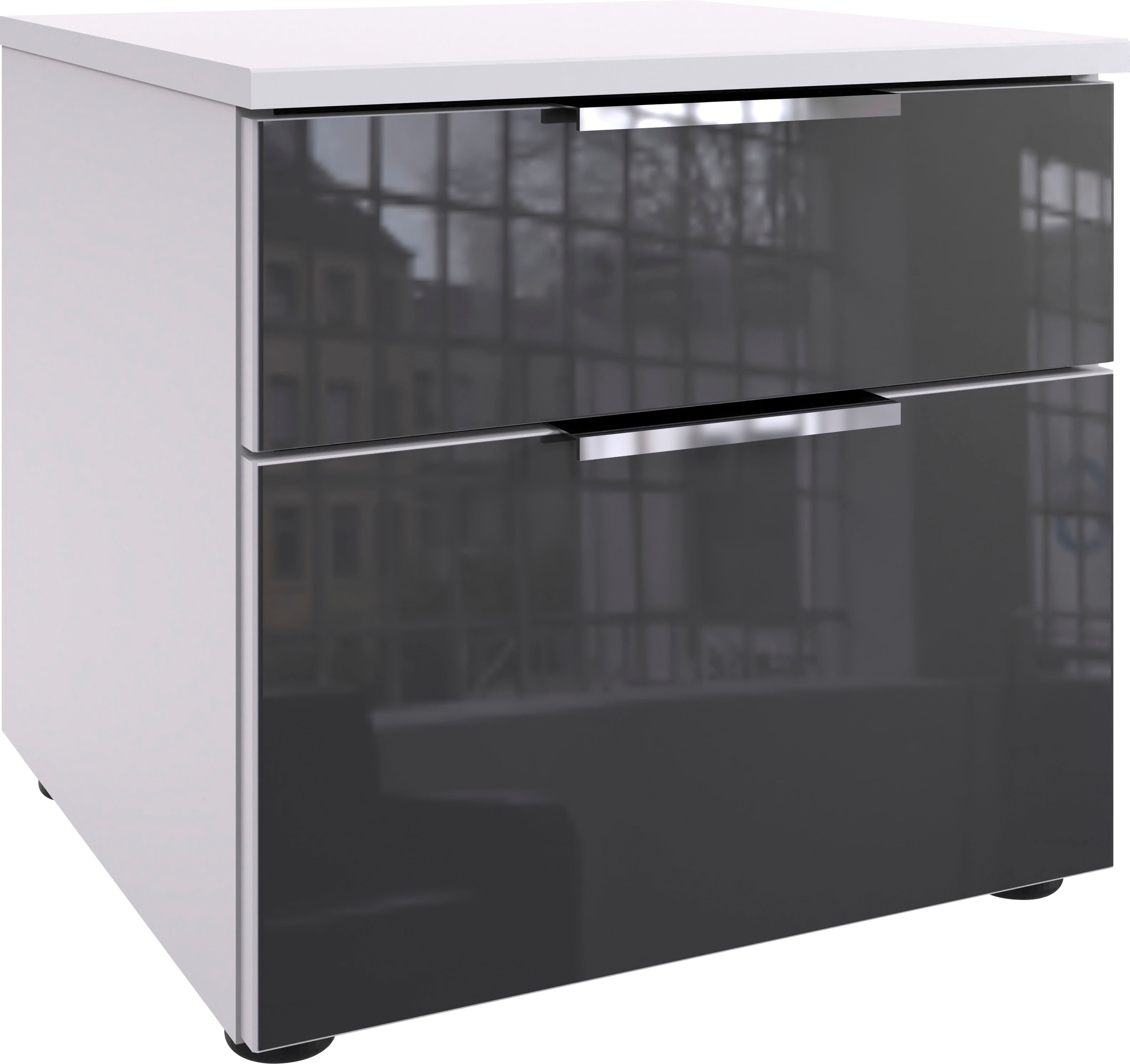 Wimex Nachtkommode "Level36 C by fresh to go", Nachttisch mit Glaselementen auf der Front, soft-close Funktion
