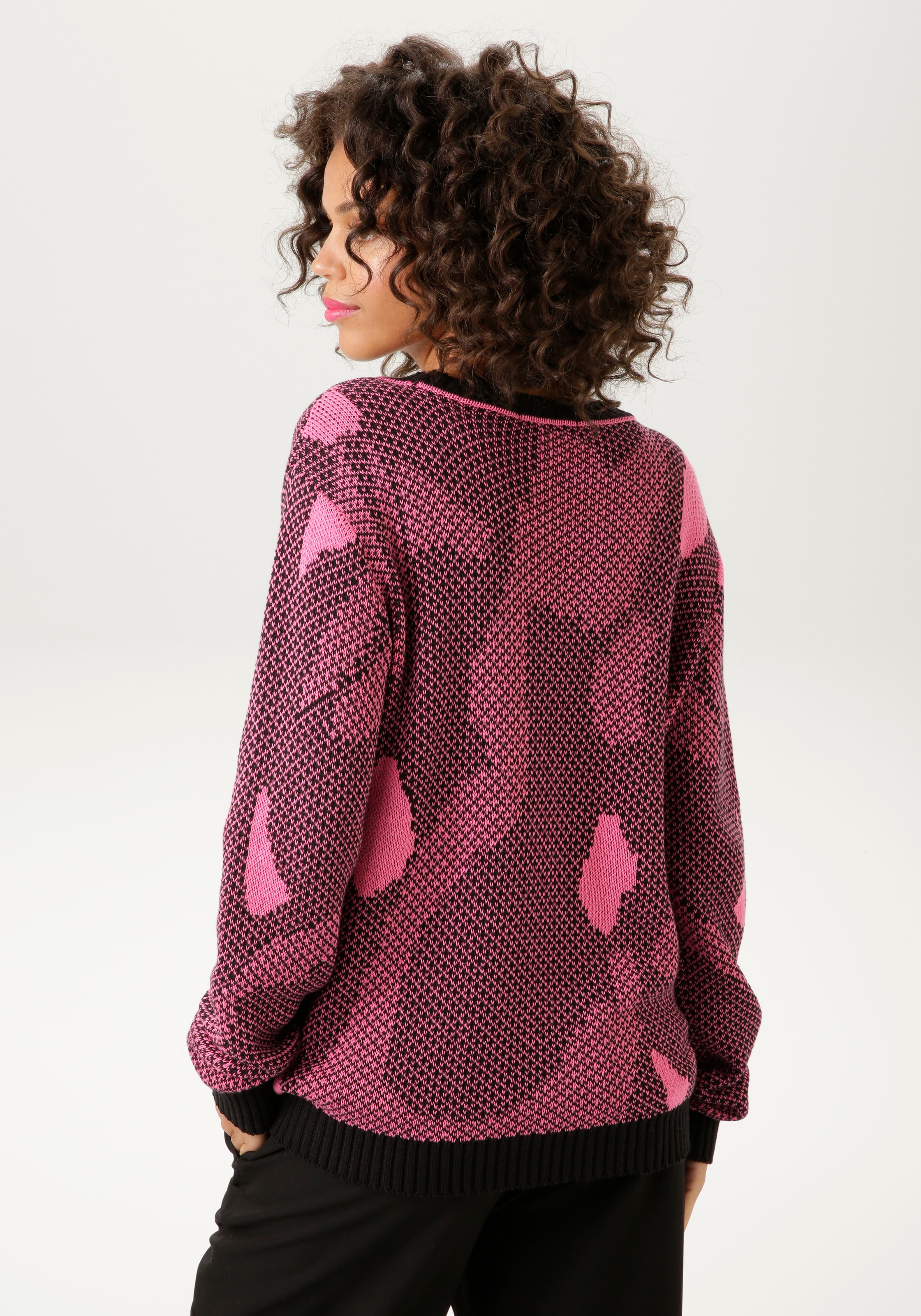 Aniston CASUAL Strickpullover, mit extravagantem, graphischem Jacquard-Muster