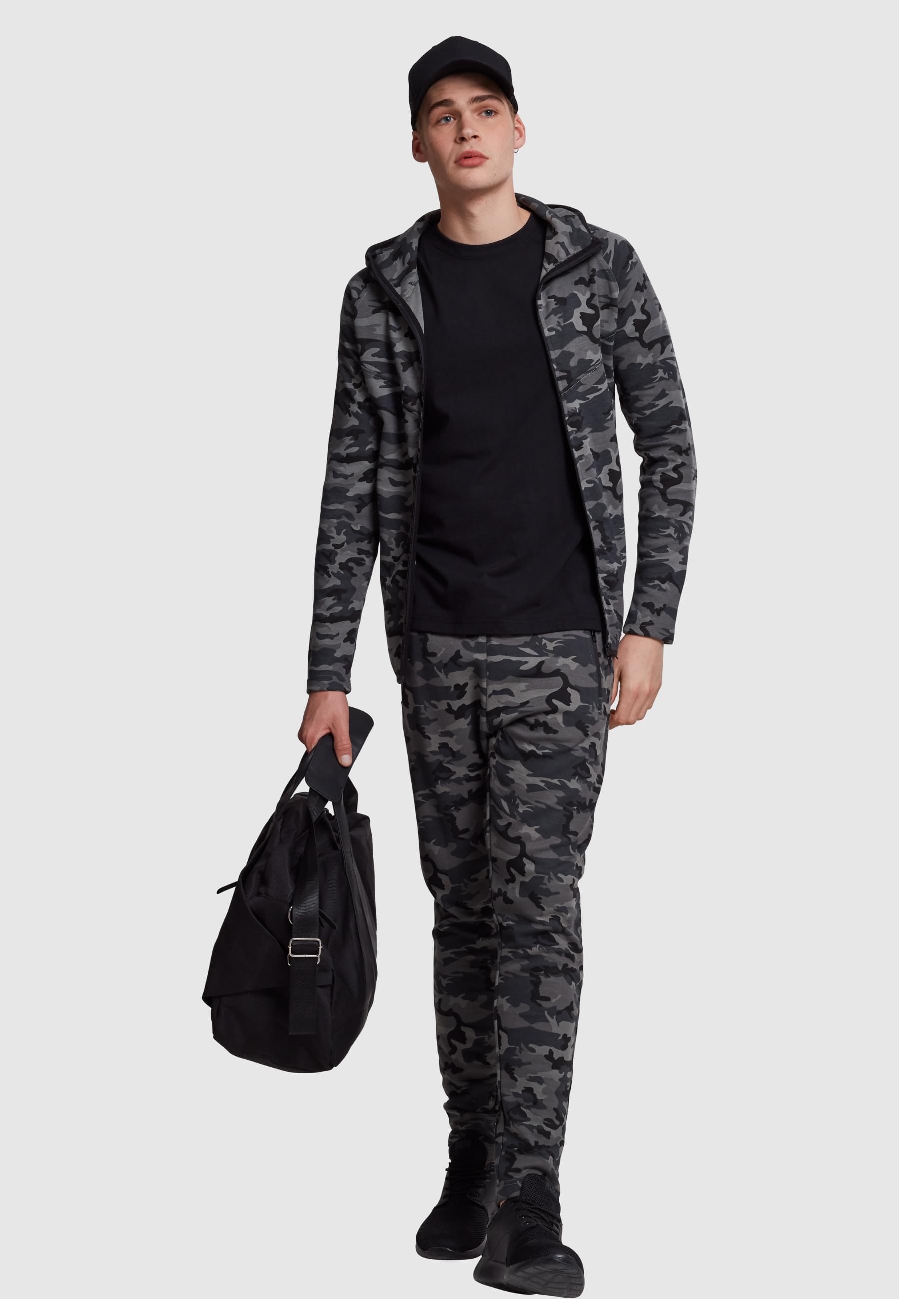 URBAN CLASSICS Allwetterjacke »Urban Classics Herren Interlock Camo Zip Jacket«, (1 St.), mit Kapuze