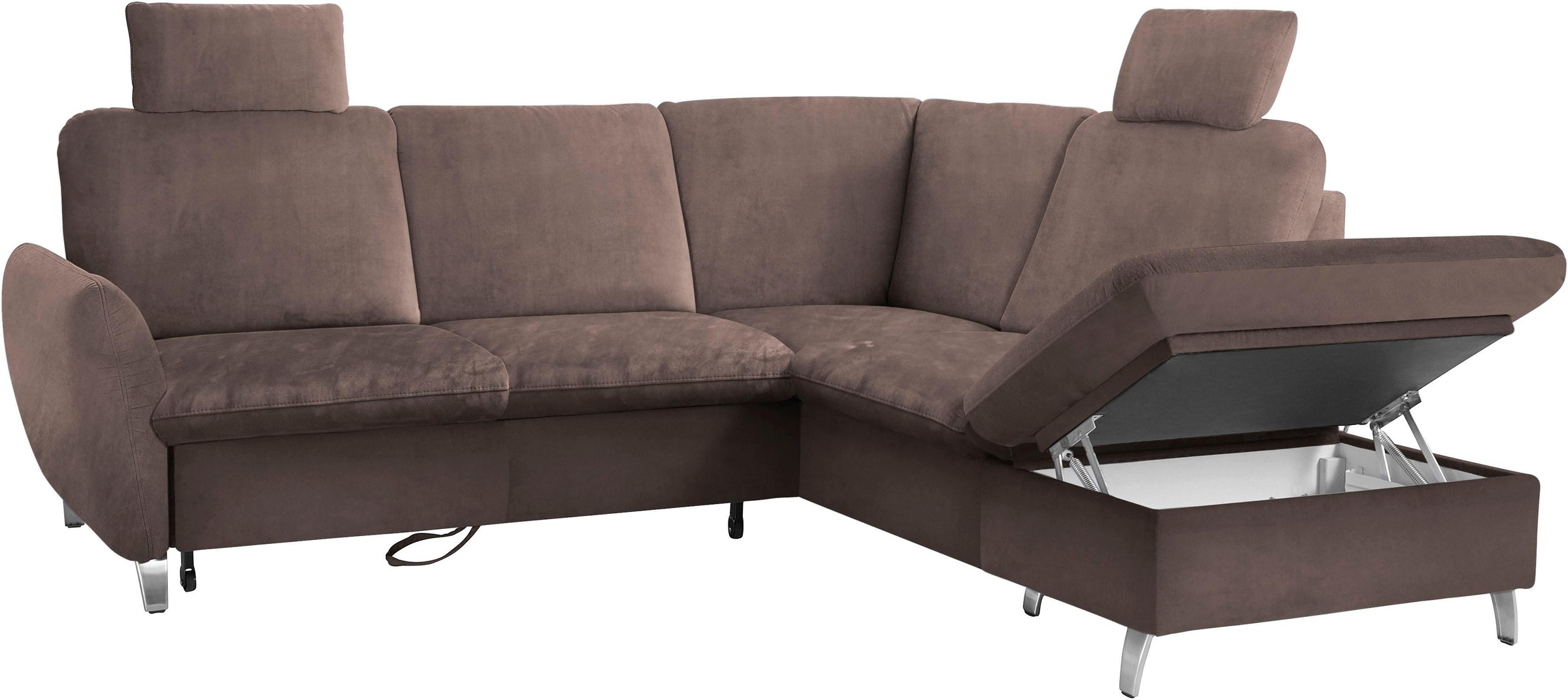 sit&more Ecksofa »Daytona L-Form«, mit Federkern, zwei Kopfstützen und wahlweise mit Bettfunktion