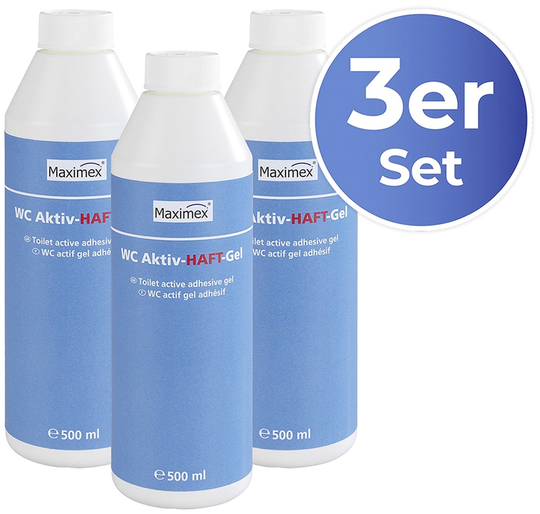 Maximex WC-Reiniger "Aktiv-Haftgel" 3x500 ml, flüssiger WC-Reiniger für hyg günstig online kaufen
