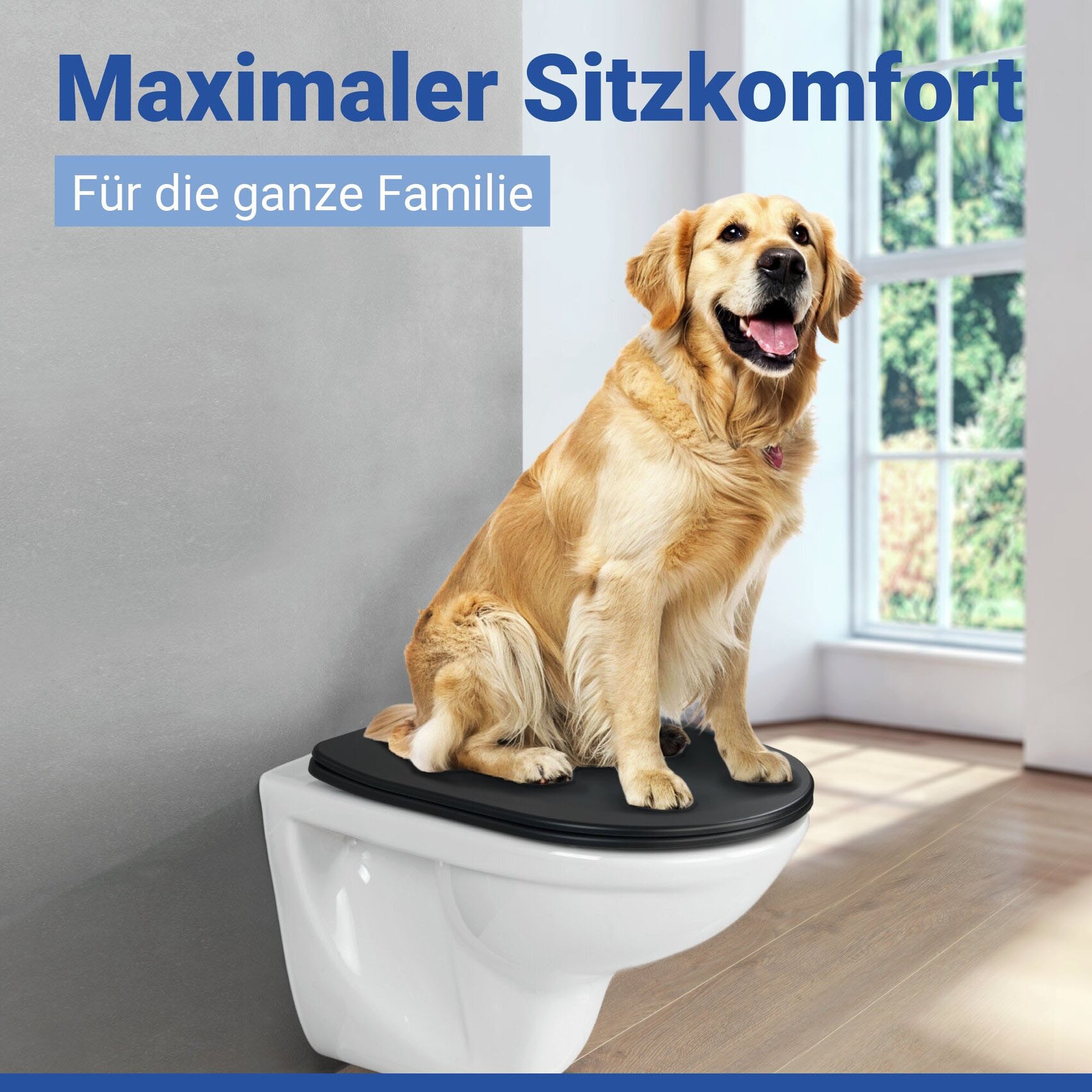 WENKO WC-Sitz »Modell Galati« Toilettensitz aus Duroplast, ultraflach, D-Form, mit Absenkautomatik