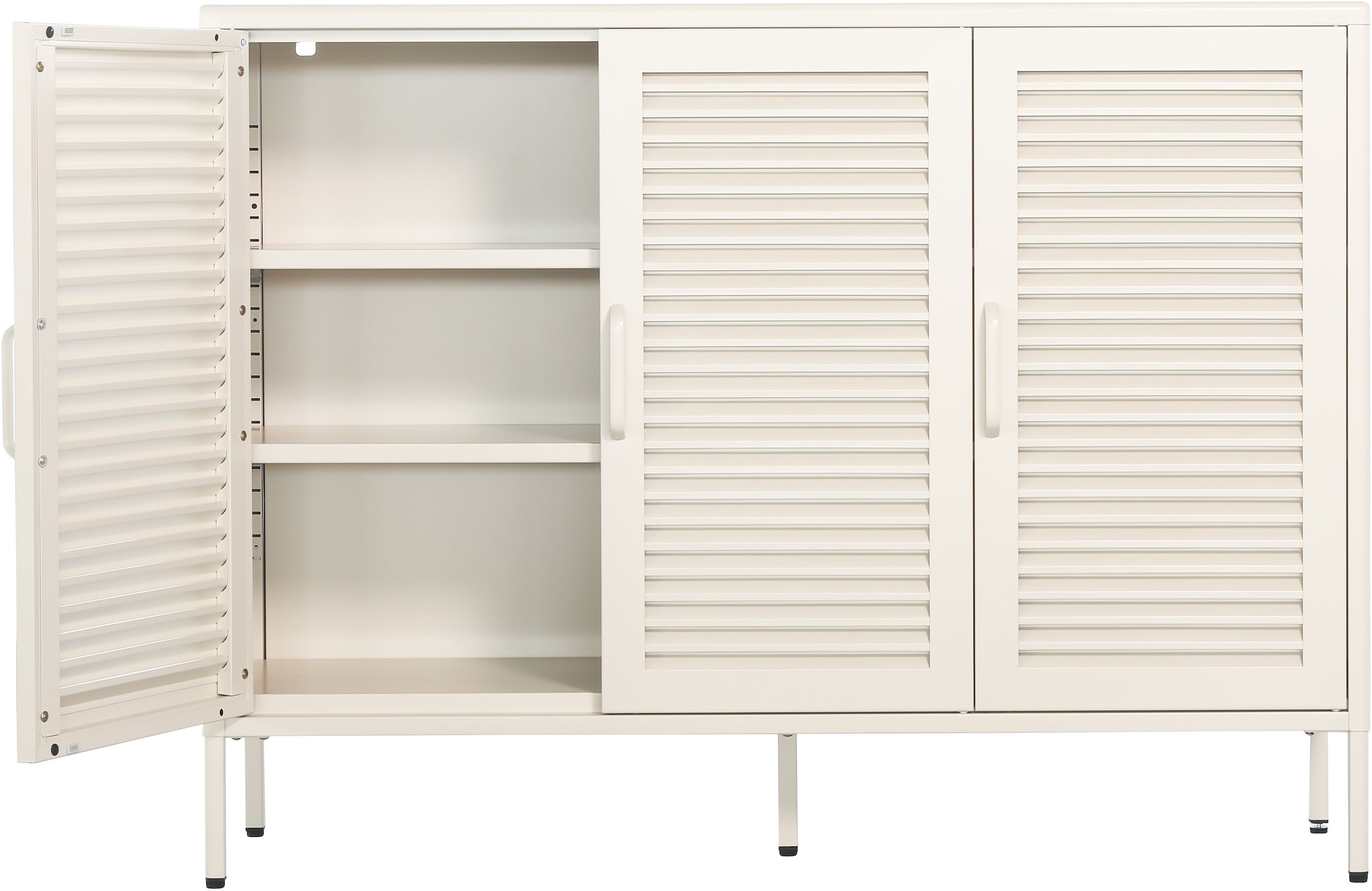OTTO home Wäscheschrank »GERRON Sideboard Wäscheschrank Metallschrank« Schrank Anrichte Kommode Breite 120cm mit 3 Türen
