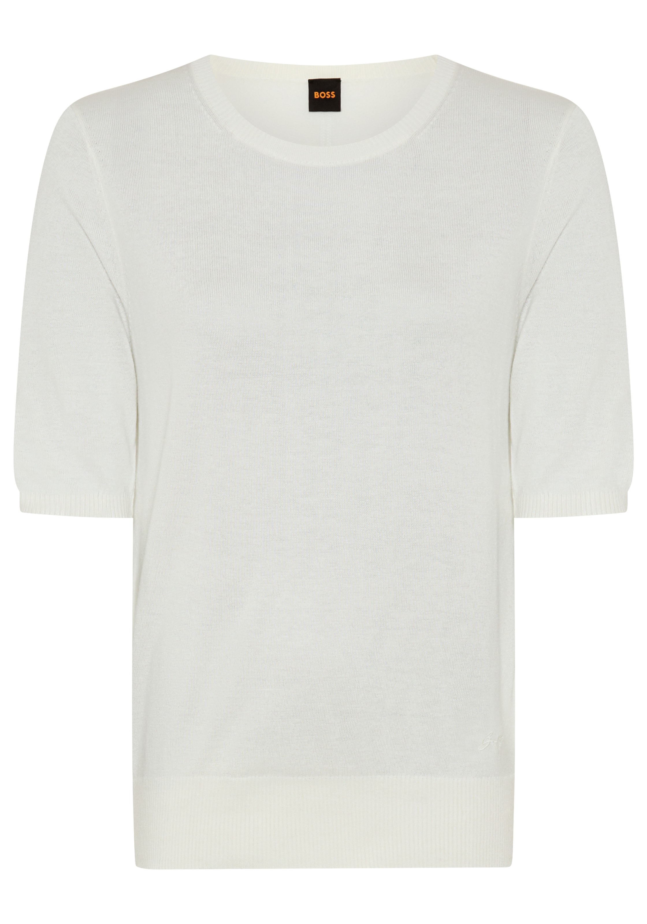 BOSS ORANGE Kurzarmpullover "Fiaffu Premium Damenmode" mit Lochmuster, Kasc günstig online kaufen