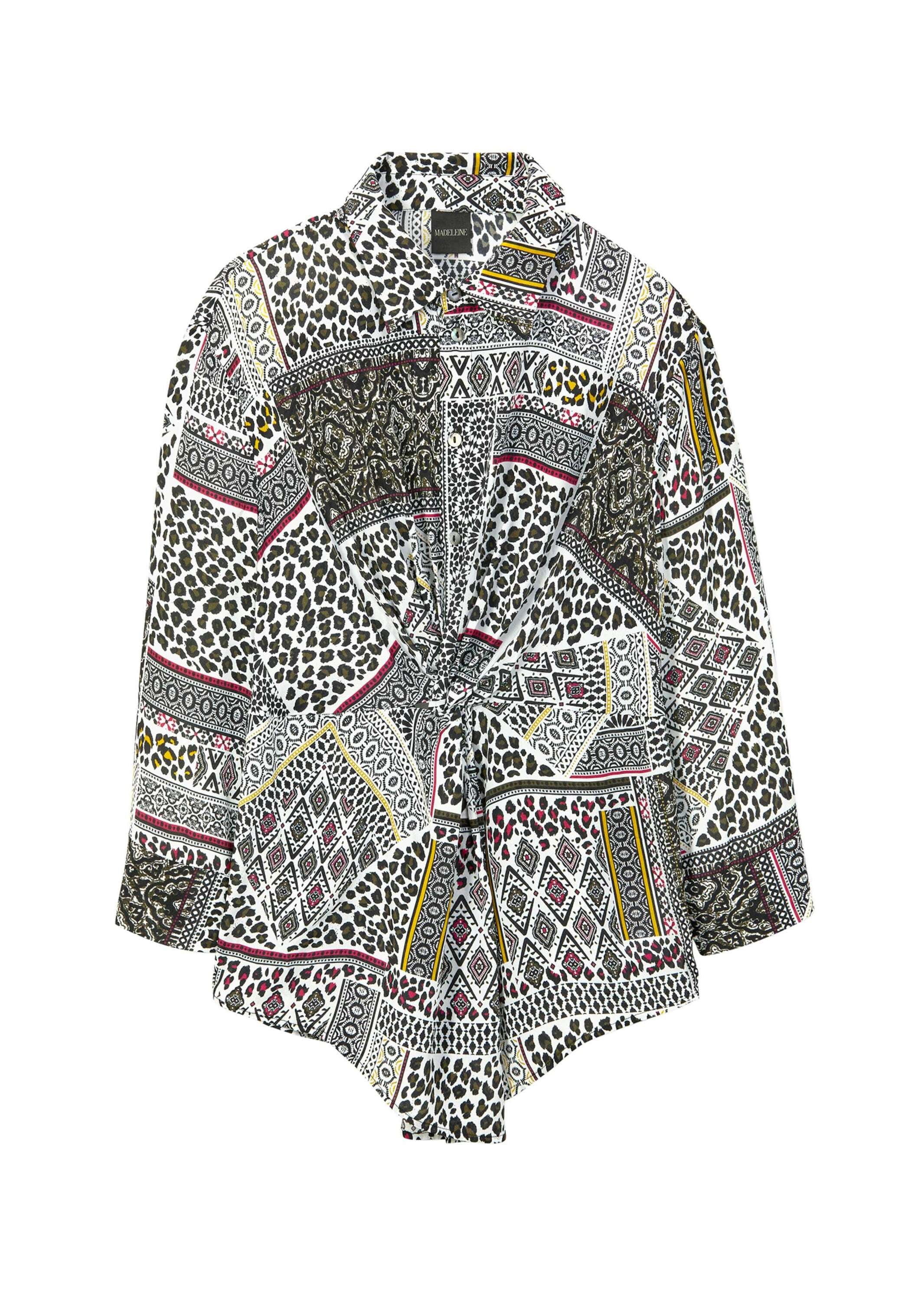 MADELEINE Hemdbluse "Bluse Bedruckte Bluse mit Knoten-Effekt und 3/4-Ärmeln günstig online kaufen