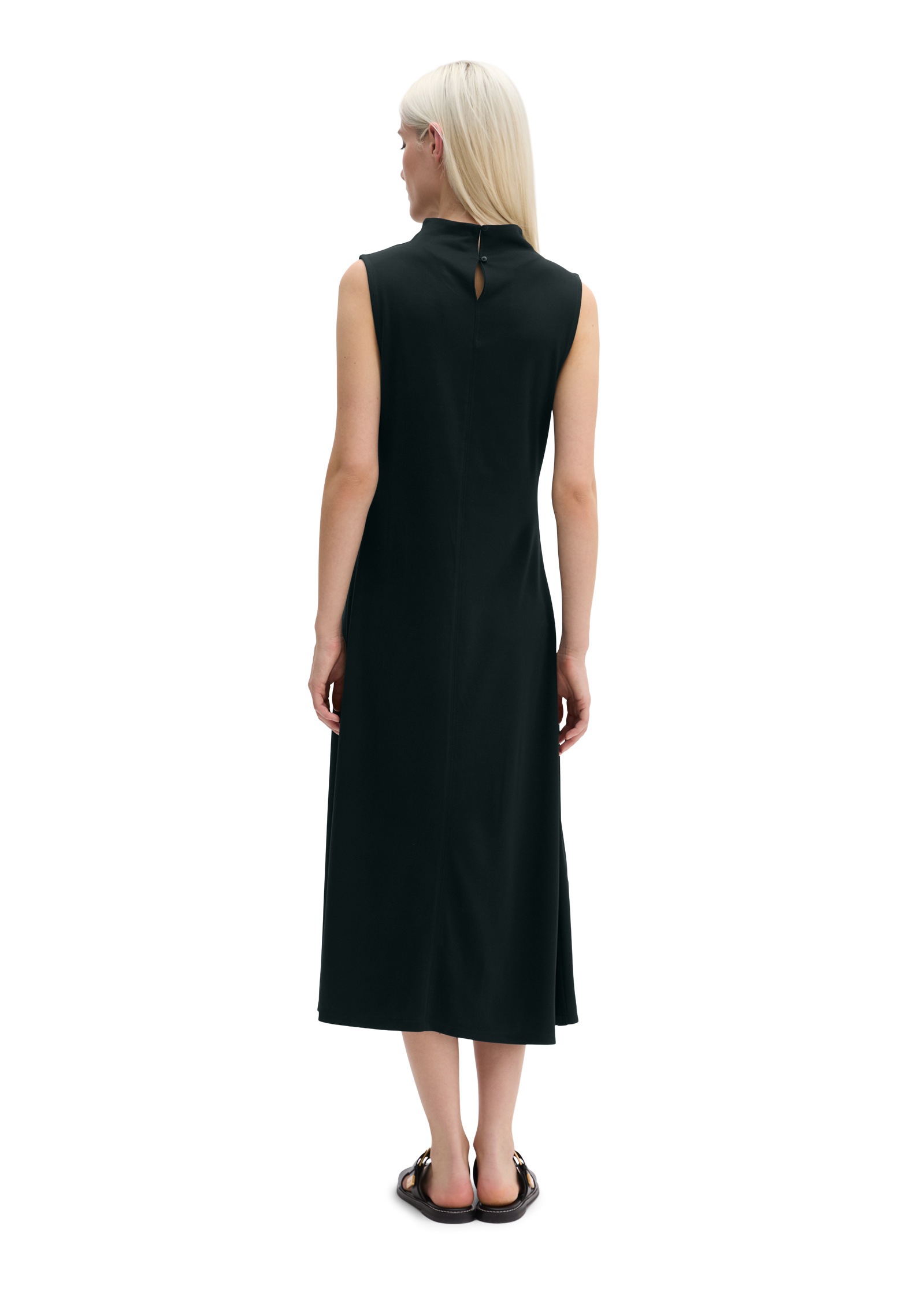 Jerseykleid MARC O'POLO "aus fließendem Soft-Touch-Jersey", Damen, Gr. S, Normalgrößen, schwarz, Obermaterial: 68% Viskose, 32% Polyester, unifarben, slim fit wadenlang, Kleider Jerseykleid 5