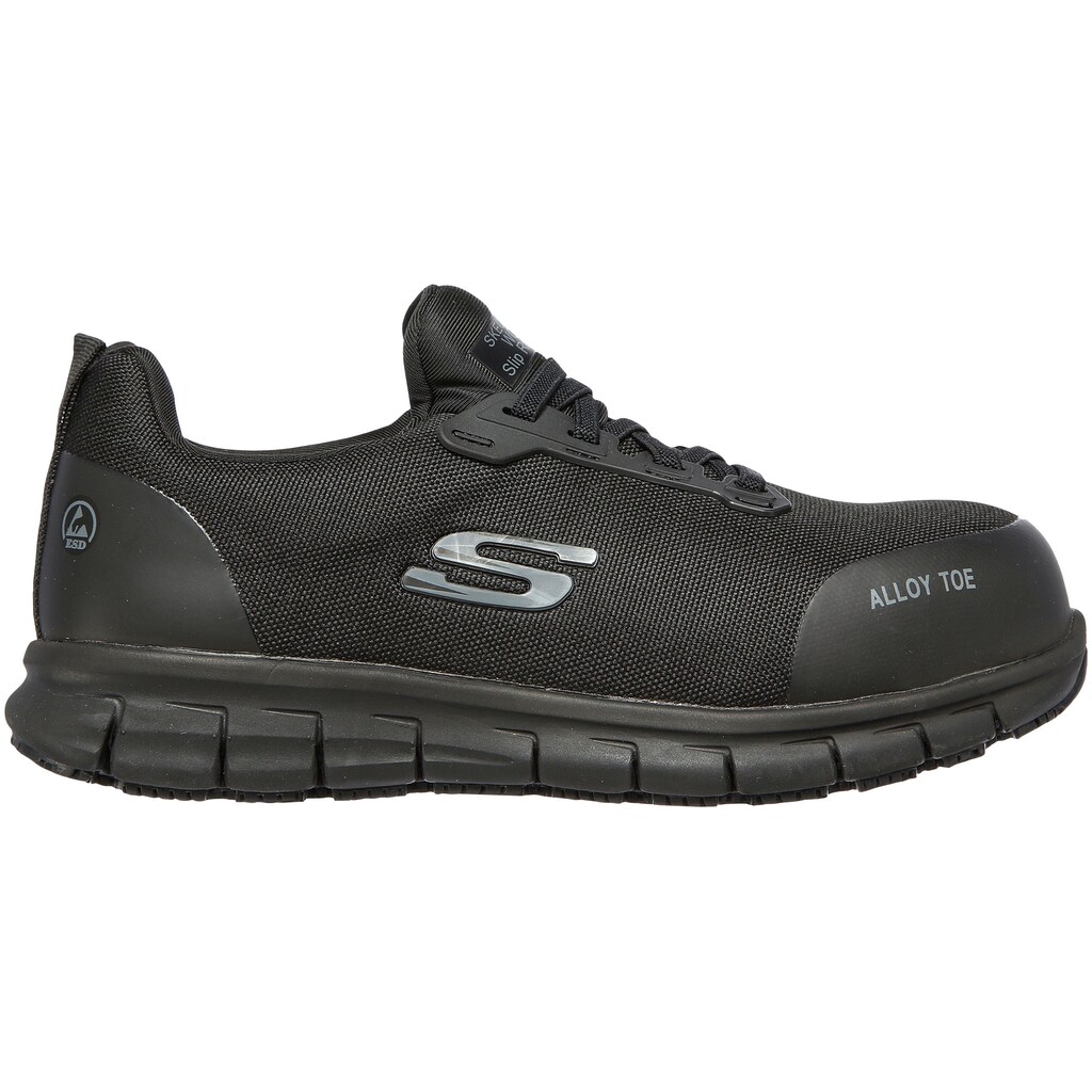 Skechers Sicherheitsschuh »SURE TRACK - JIXIE«, S1 P ESD, Slip On mit Bungeeschnürung, durchtrittsicher, atmungsaktiv