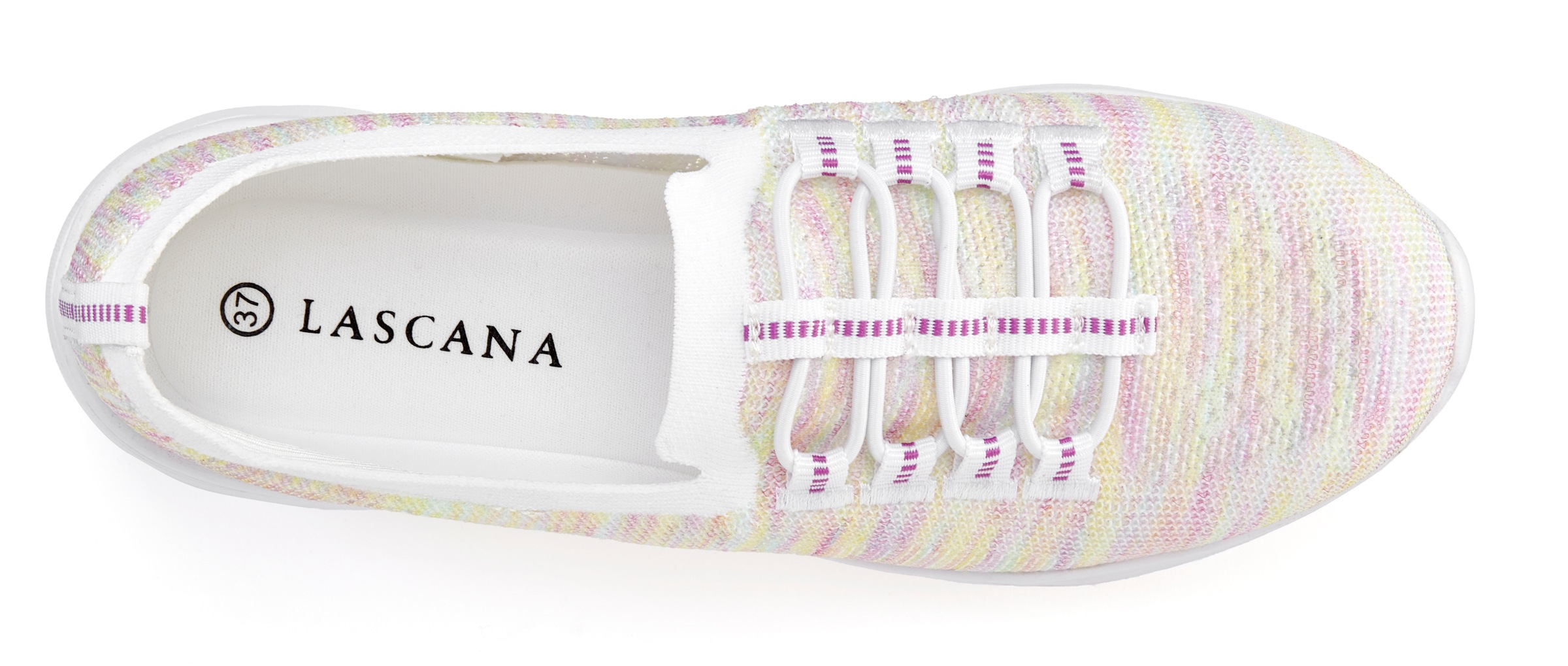 Thumbnail - LASCANA Sneaker "Slipper, Halbschuh, leichtes Meshmaterial", zum Reinschlüpfen mit elastischen Schnürbändern VEGAN