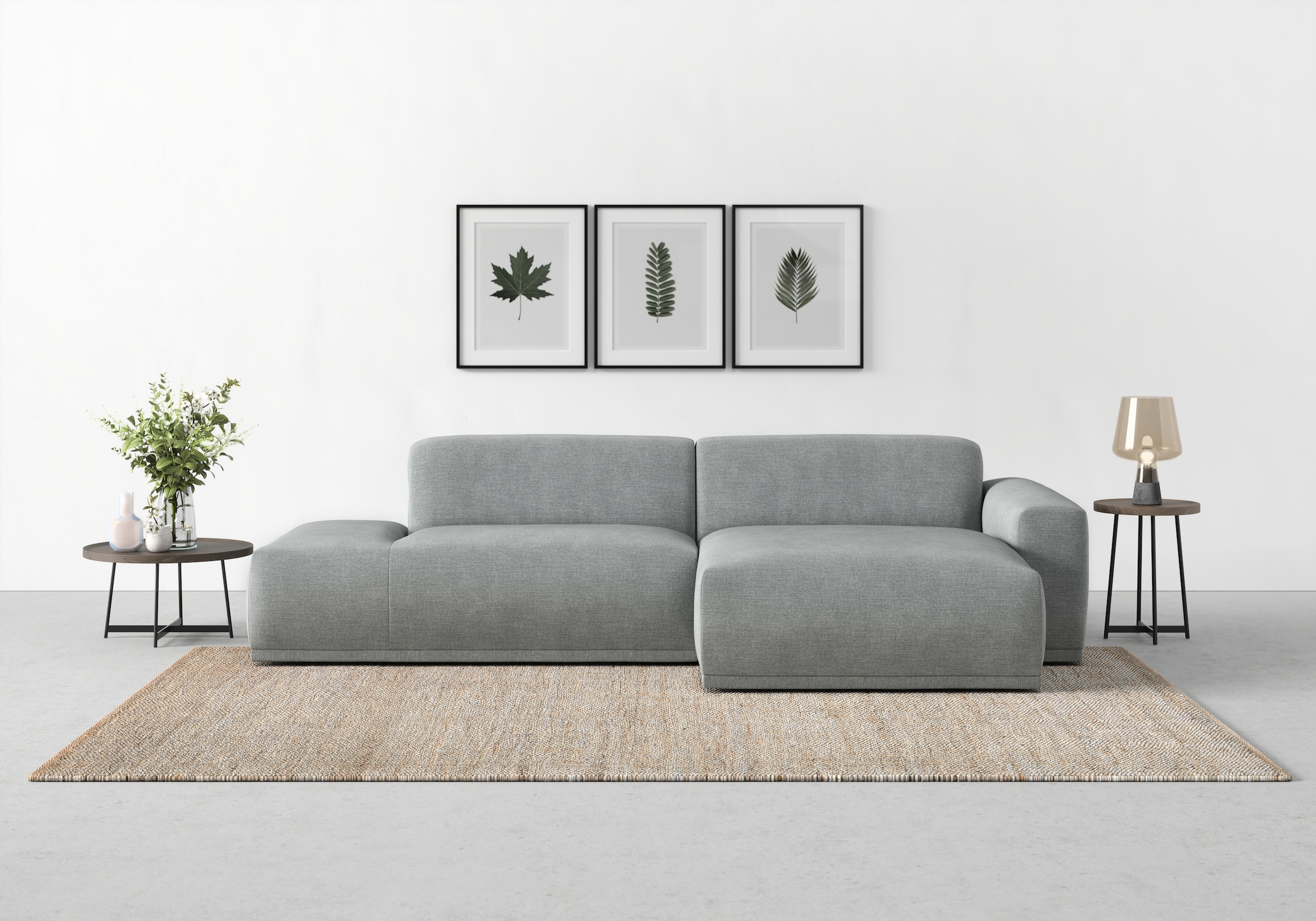 TRENDMANUFAKTUR Ecksofa "Braga, mit hochwertigem Kaltschaum, L-Form, Japandi-Design" modernes Sofa, Couch mit hohem Sitzkomfort, 275/72/160 cm (B/H/T)