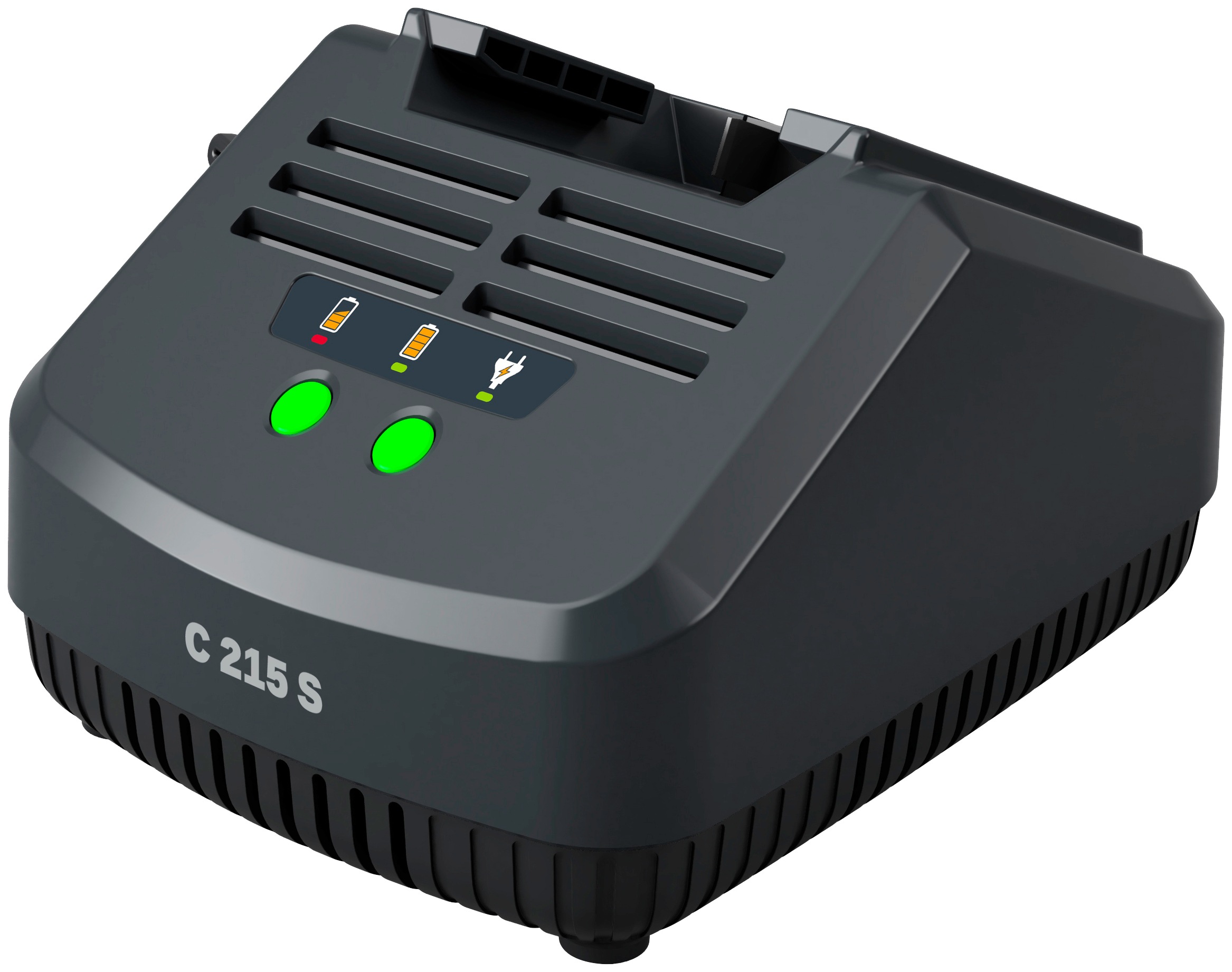 Akku-Ladestation STIGA GARDEN, B:11,5cm H:10,3cm T:18cm, schwarz, Kunststoff, Ladegeräte, "C 215 S", für Akkus aus der STIGA 100 und ALPINA 20 Volt