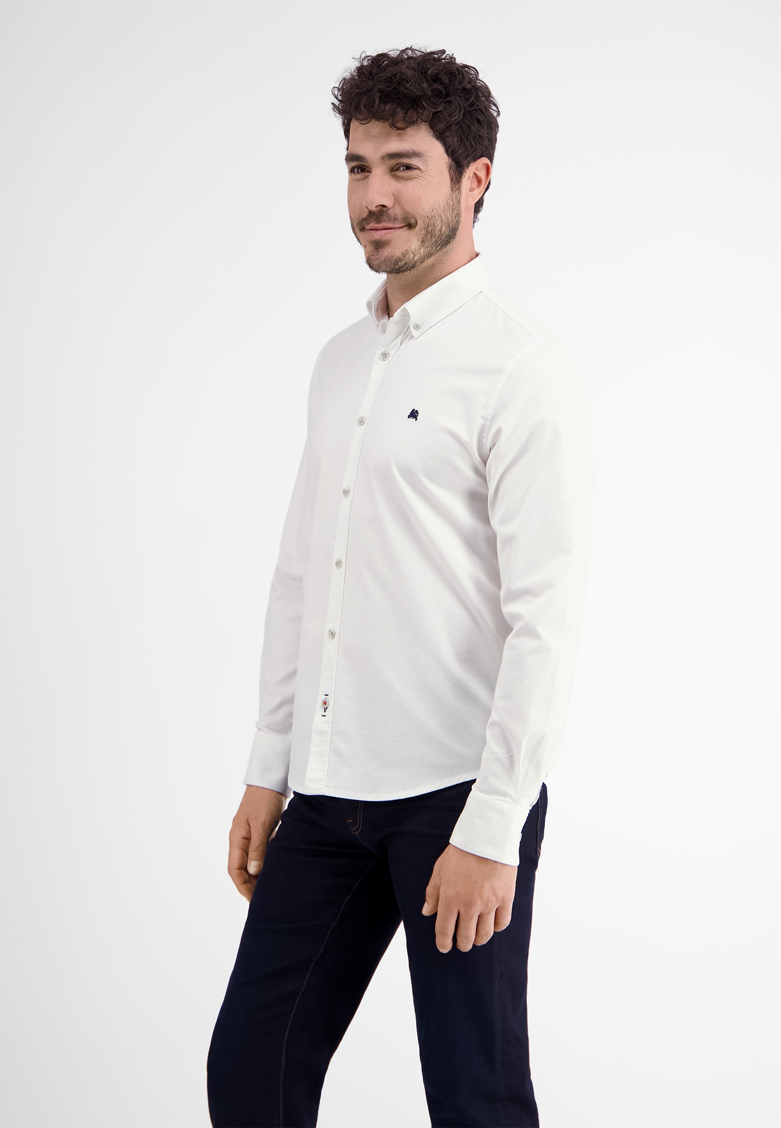 LERROS Langarmhemd »LERROS Oxfordhemd, unifarben«