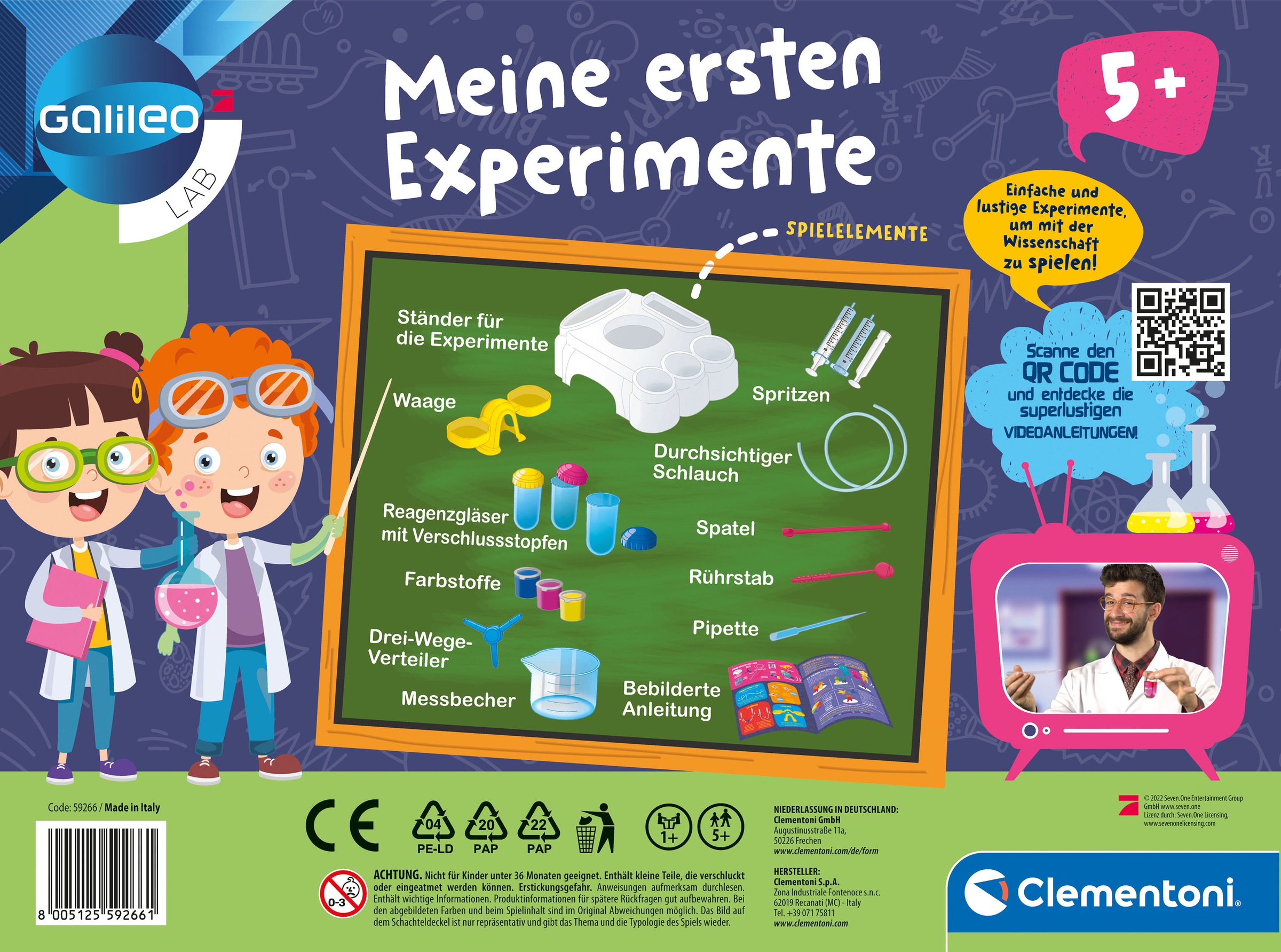 Clementoni® Experimentierkasten »Galileo, Meine ersten Experimente«, Made in Europe