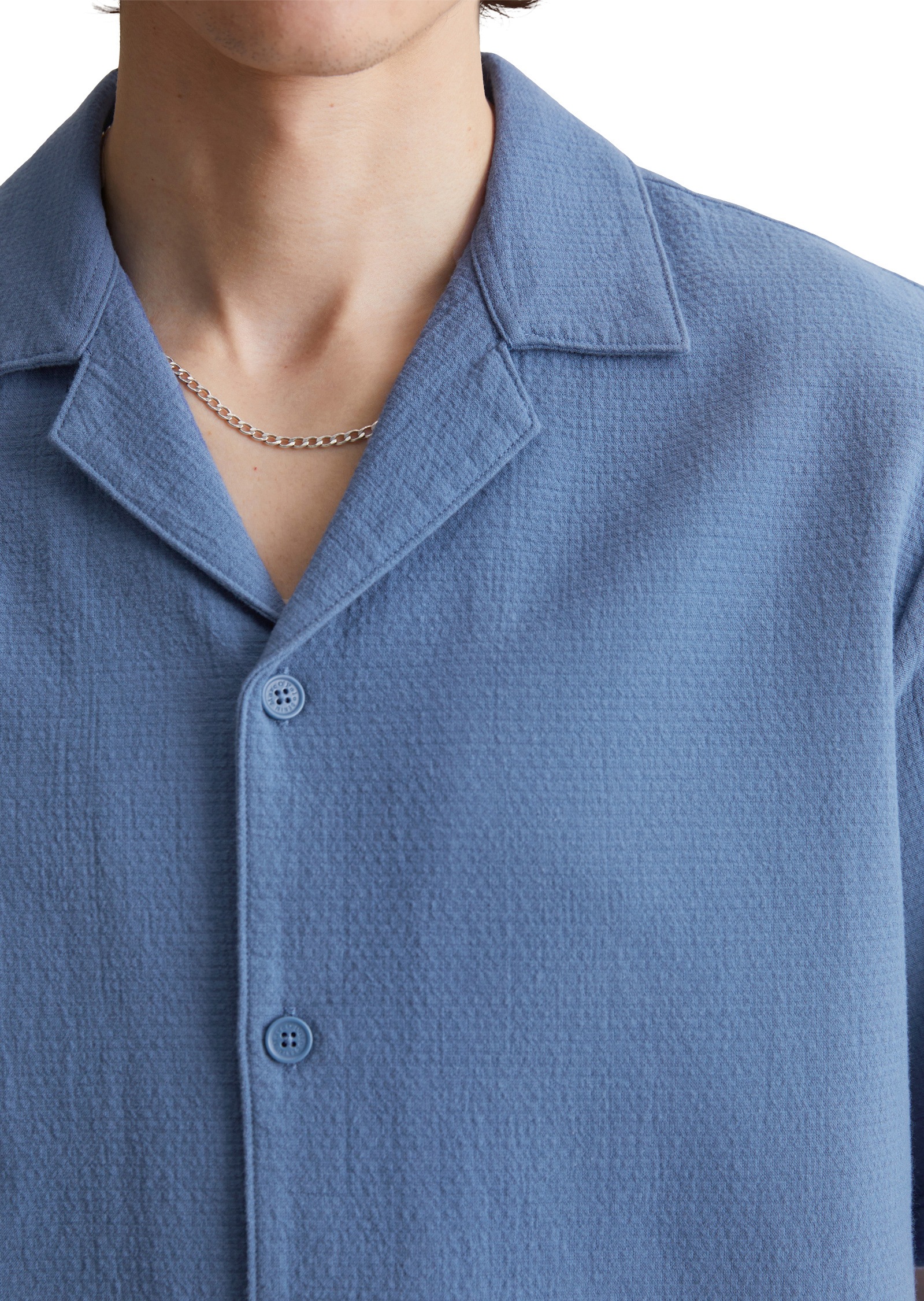 Marc O'Polo DENIM Kurzarmhemd »fein strukturiert aus Bio-Baumwolle«