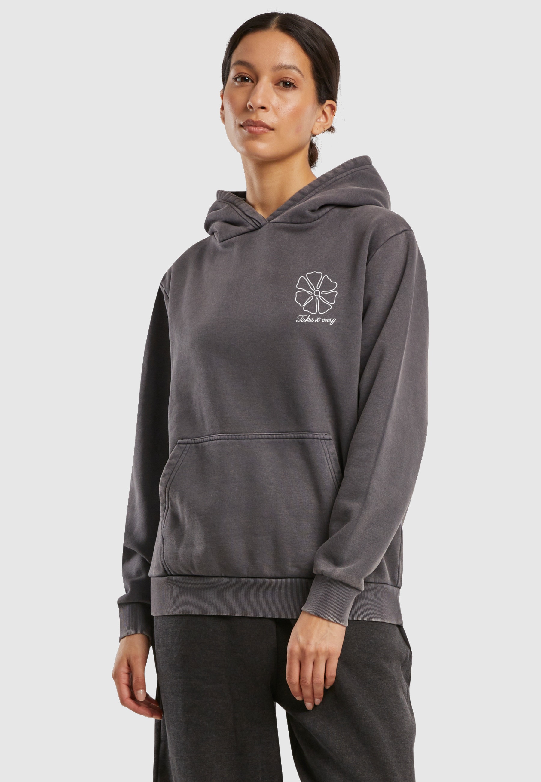 Miss Tee Kapuzenpullover »Miss Tee One Line Flowers Ladies Vintage Heavy Hoody« 1