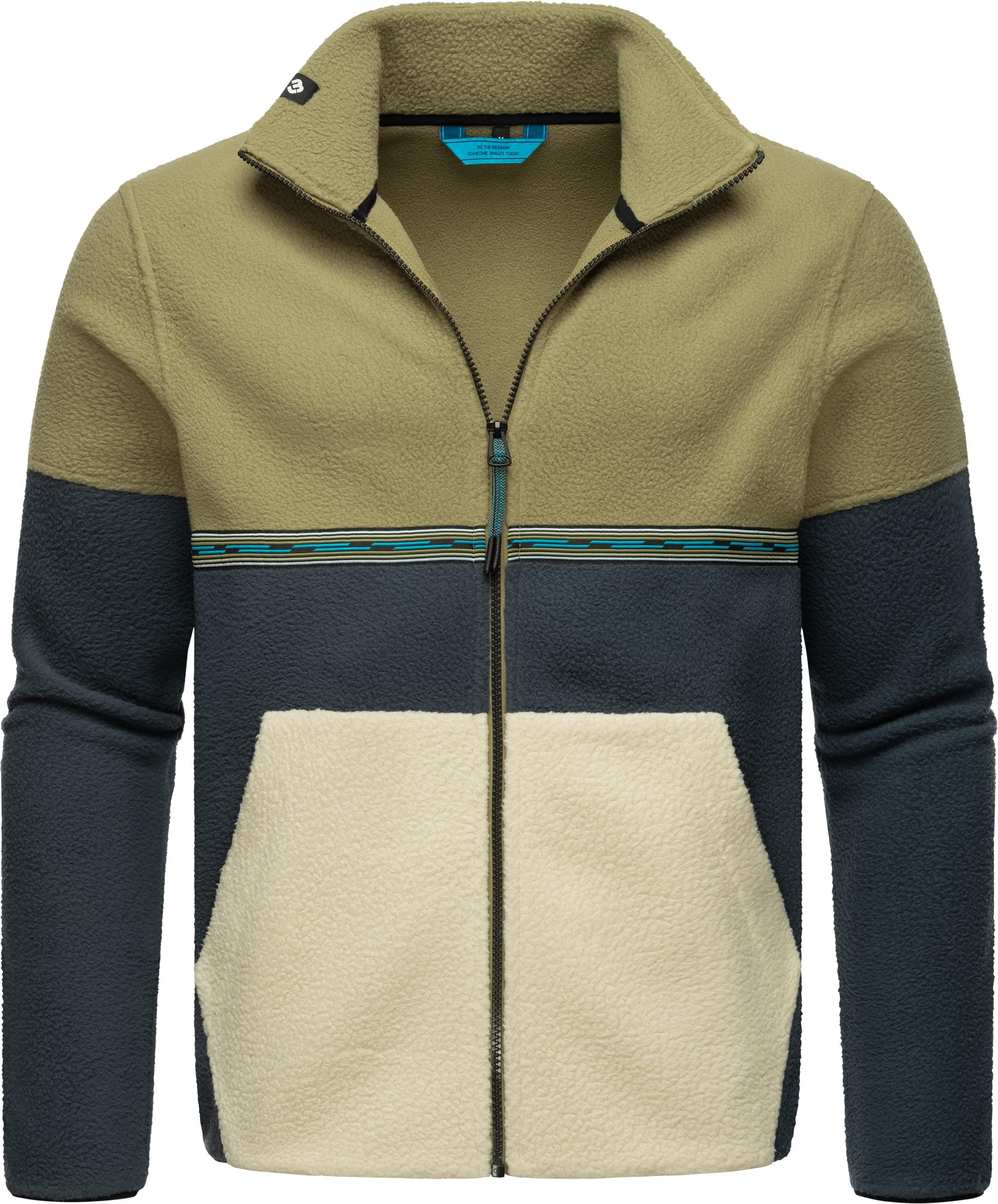 Ragwear Fleecejacke »Lonndy«, ohne Kapuze, Angesagte Herren Plüschjacke mit hohem Kragen