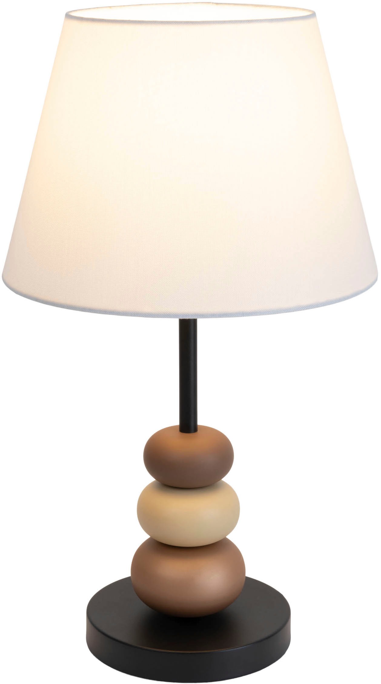 näve Tischleuchte »Elina«, 1 flammig, Leuchtmittel E27 | ohne Leuchtmittel, H: 50cm, Textilschirm weiß, E27 max. 40W, Zuleitung 150cm schwarz